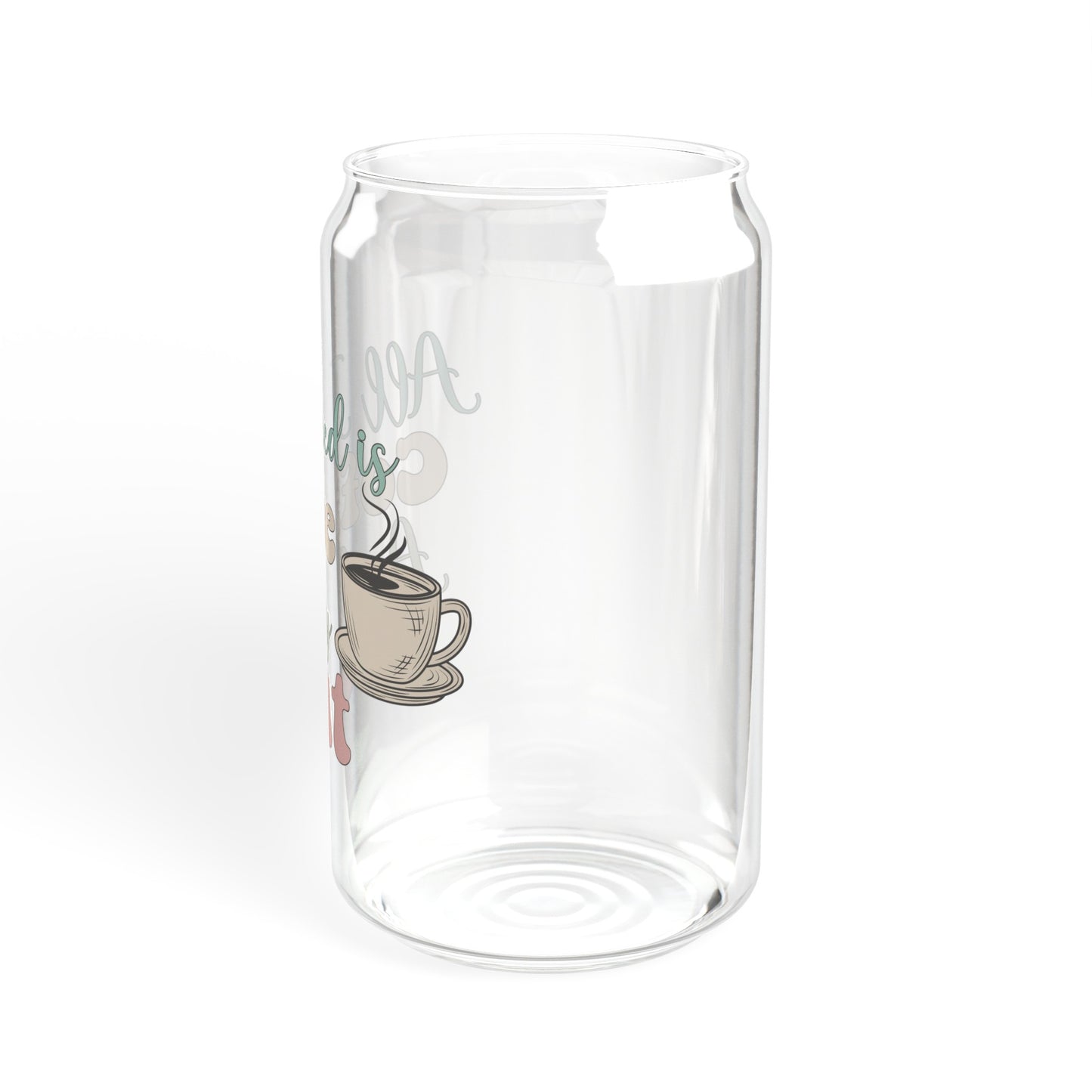 Cat Lover's Glass Can Cup - All I Need Is Coffee And My Cat - Funny Cat Gift