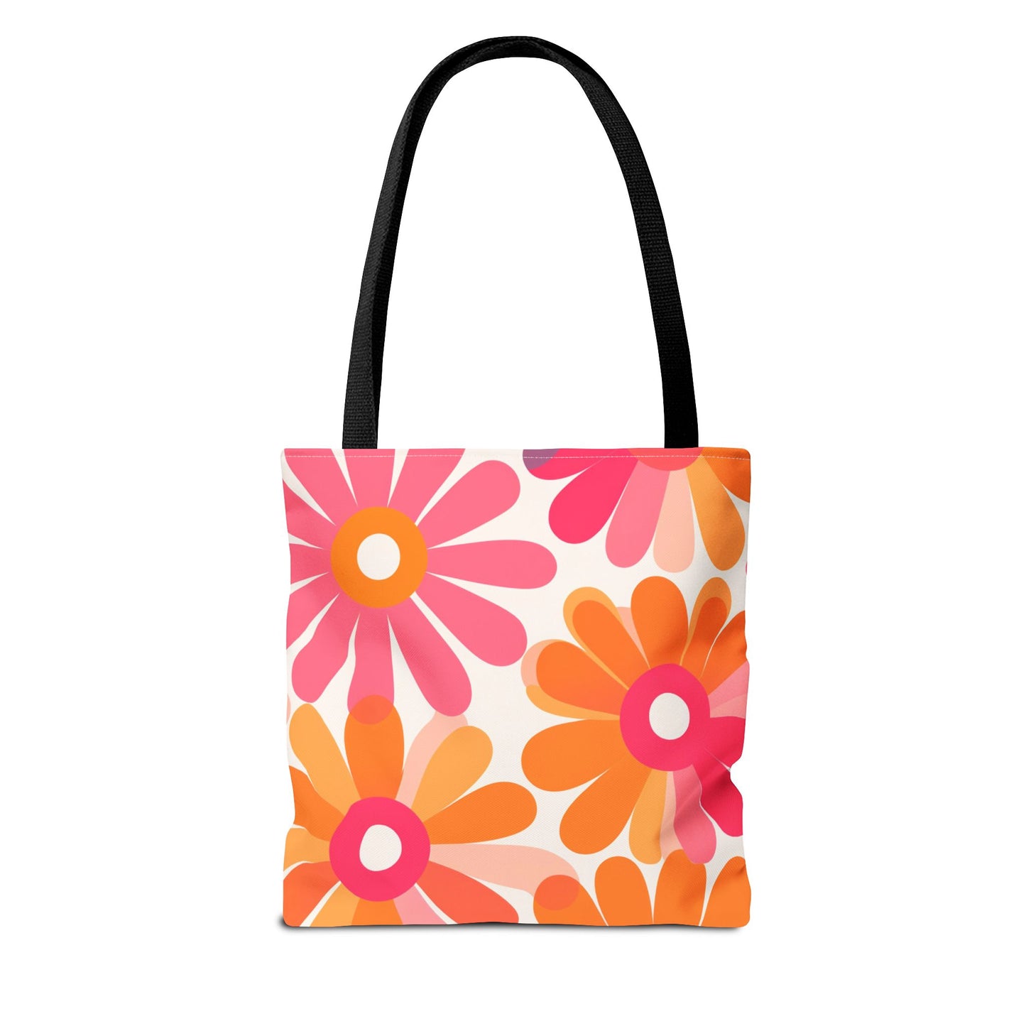 Stylish Retro Flowers Tote Bag Chic Design