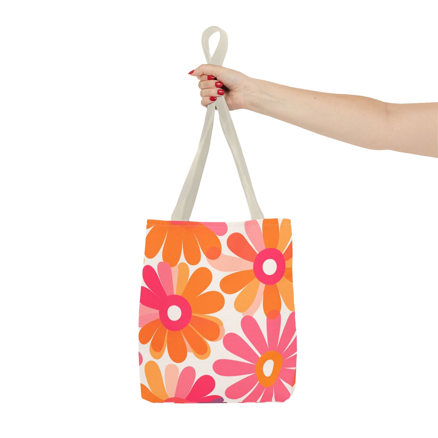 Stylish Retro Flowers Tote Bag Chic Design