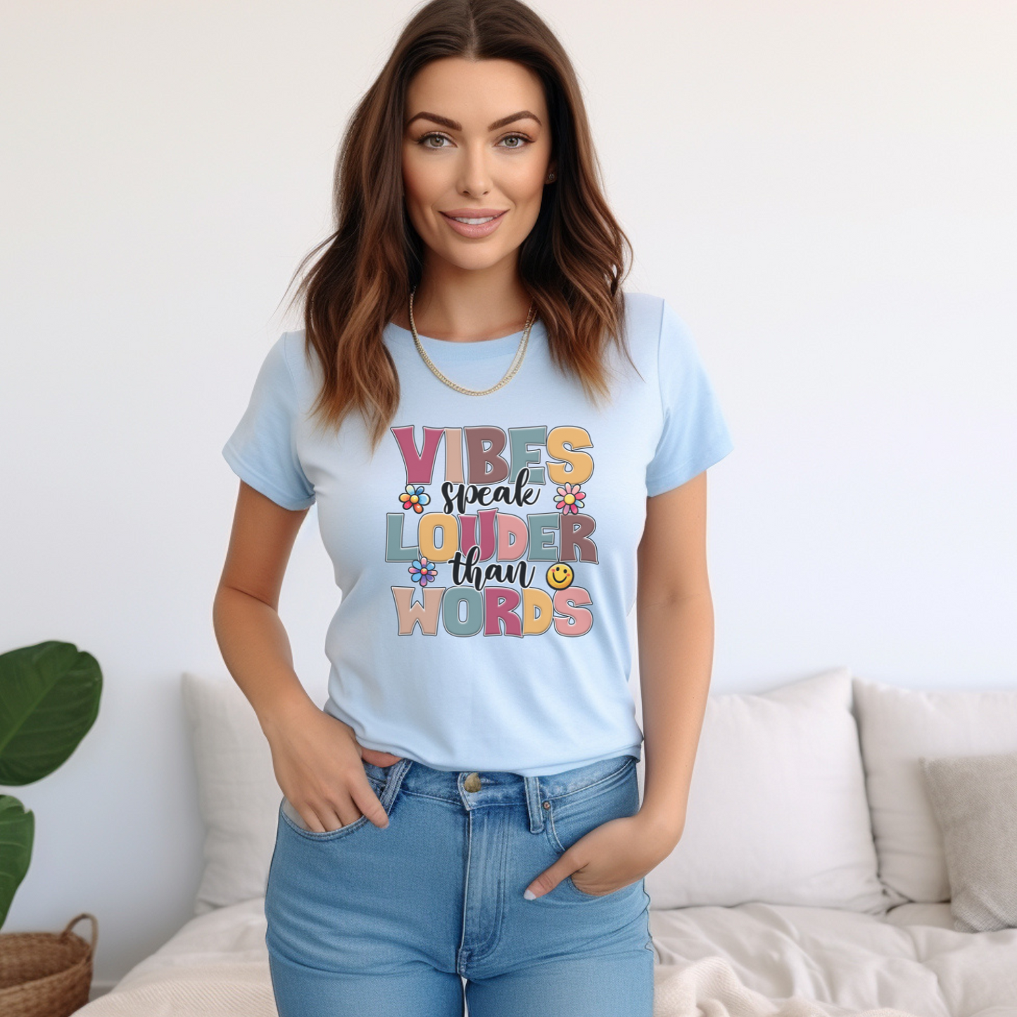 Vibes Speak Louder Than Words Shirt - Share Your Positive Energy