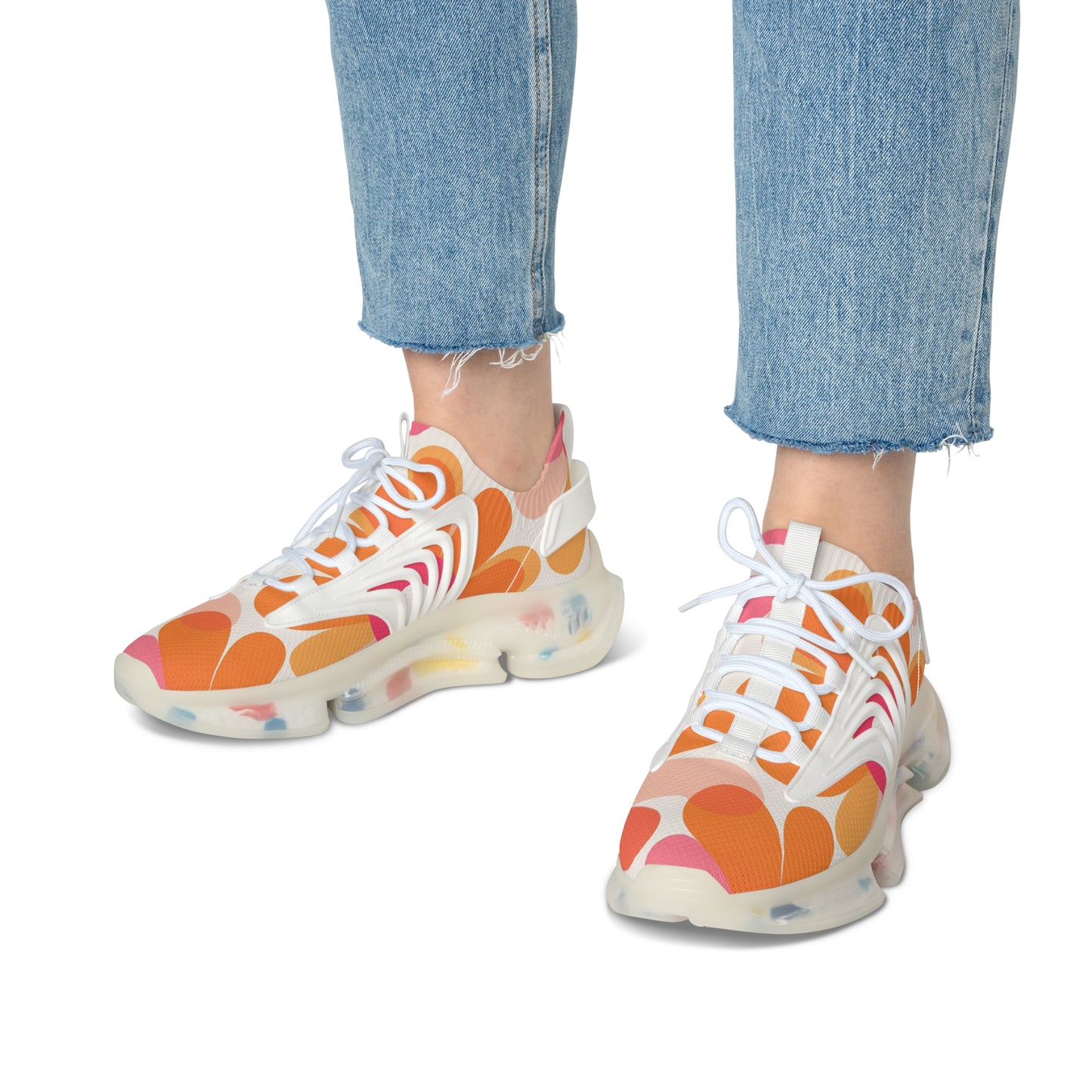 Floral Patterned Mesh Shoes - Retro Inspired Footwear