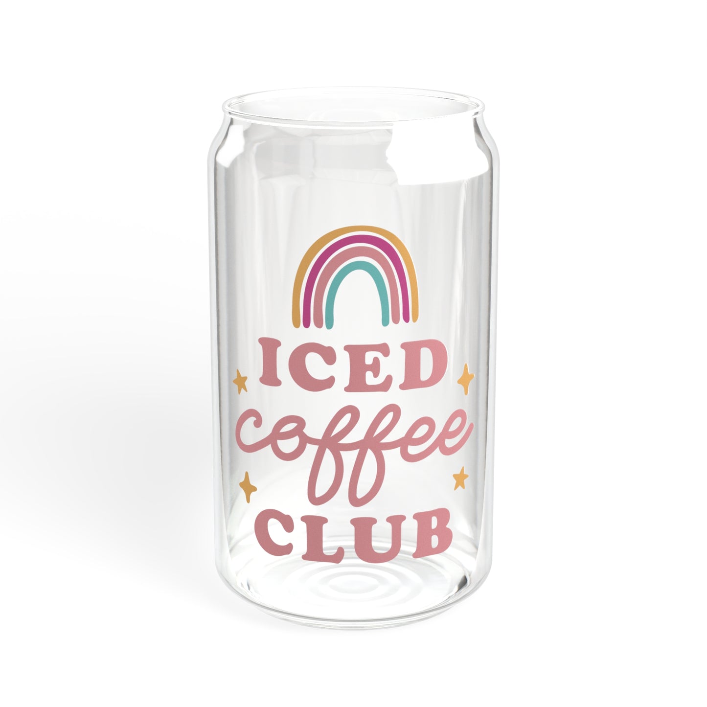 Artisan Iced Coffee Club Glass Can Cup - Eco-Friendly Reusable Mug