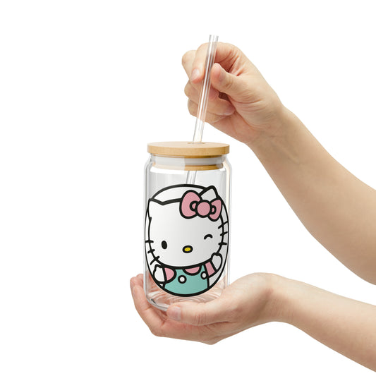 Adorable Hello Kitty Glass Can Cup - Cute Gift Idea!