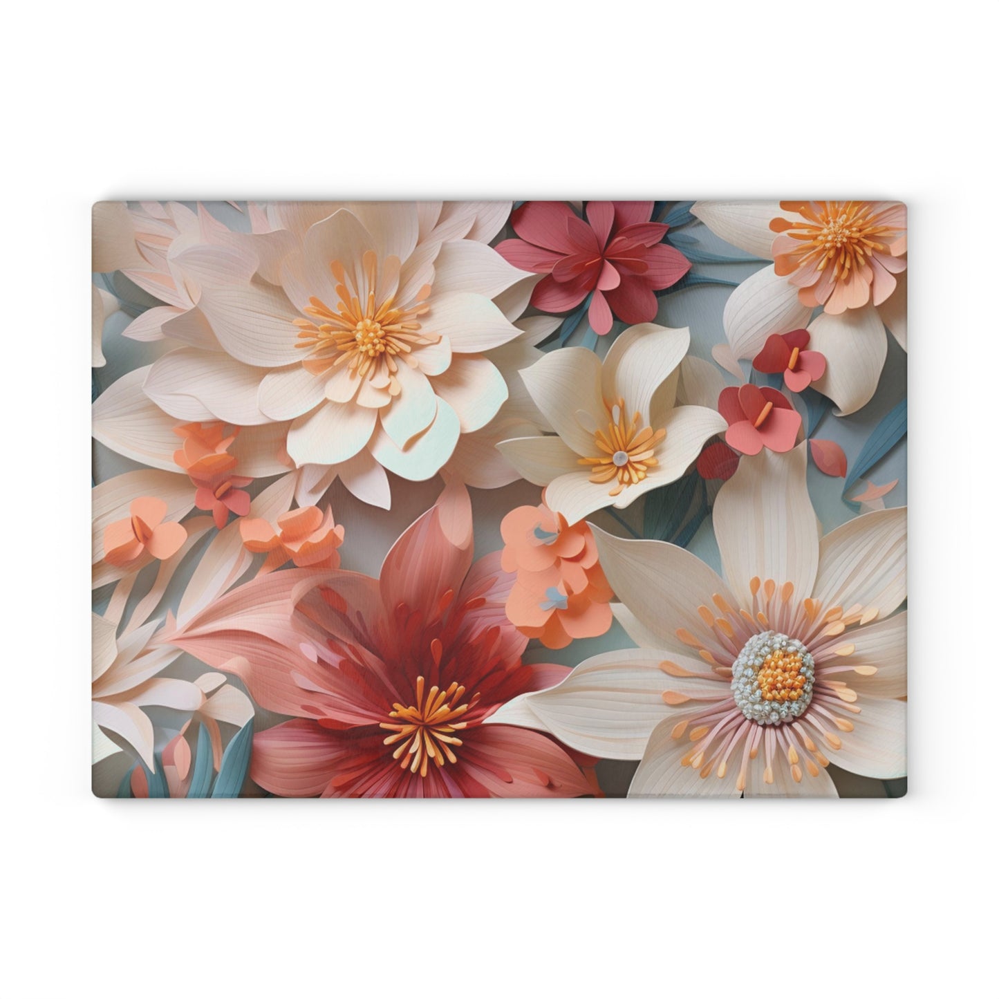 Stylish and Practical: Floral Glass Cutting Board - Add Some Flower Power to Your Cooking Space