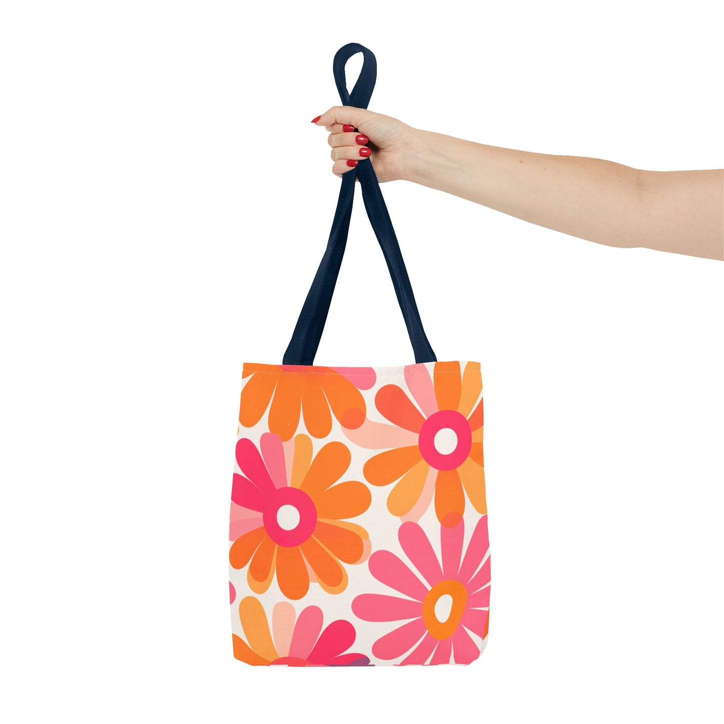 Stylish Retro Flowers Tote Bag Chic Design