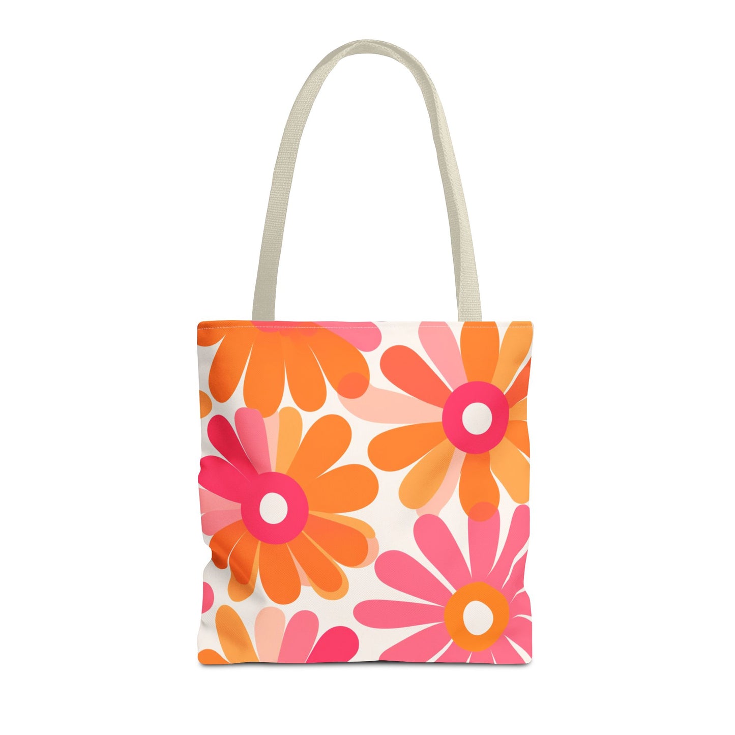 Stylish Retro Flowers Tote Bag Chic Design