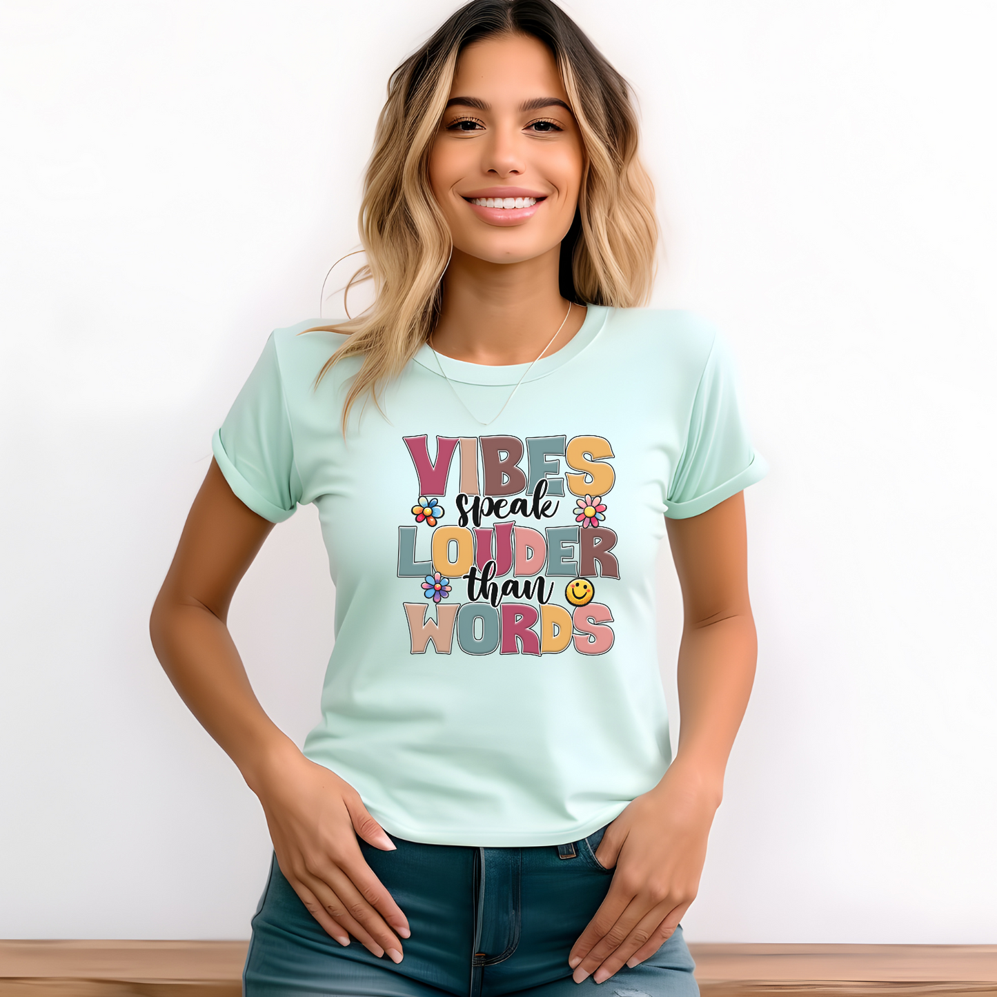 Vibes Speak Louder Than Words Shirt - Share Your Positive Energy