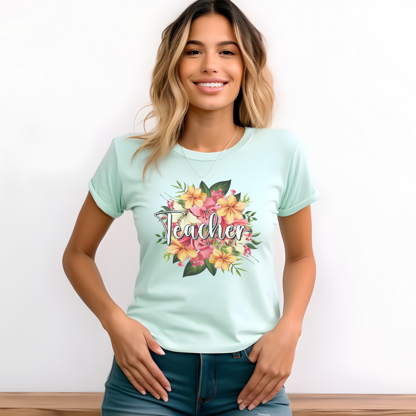 Bloom with Knowledge: Teacher Floral Graphic Tee