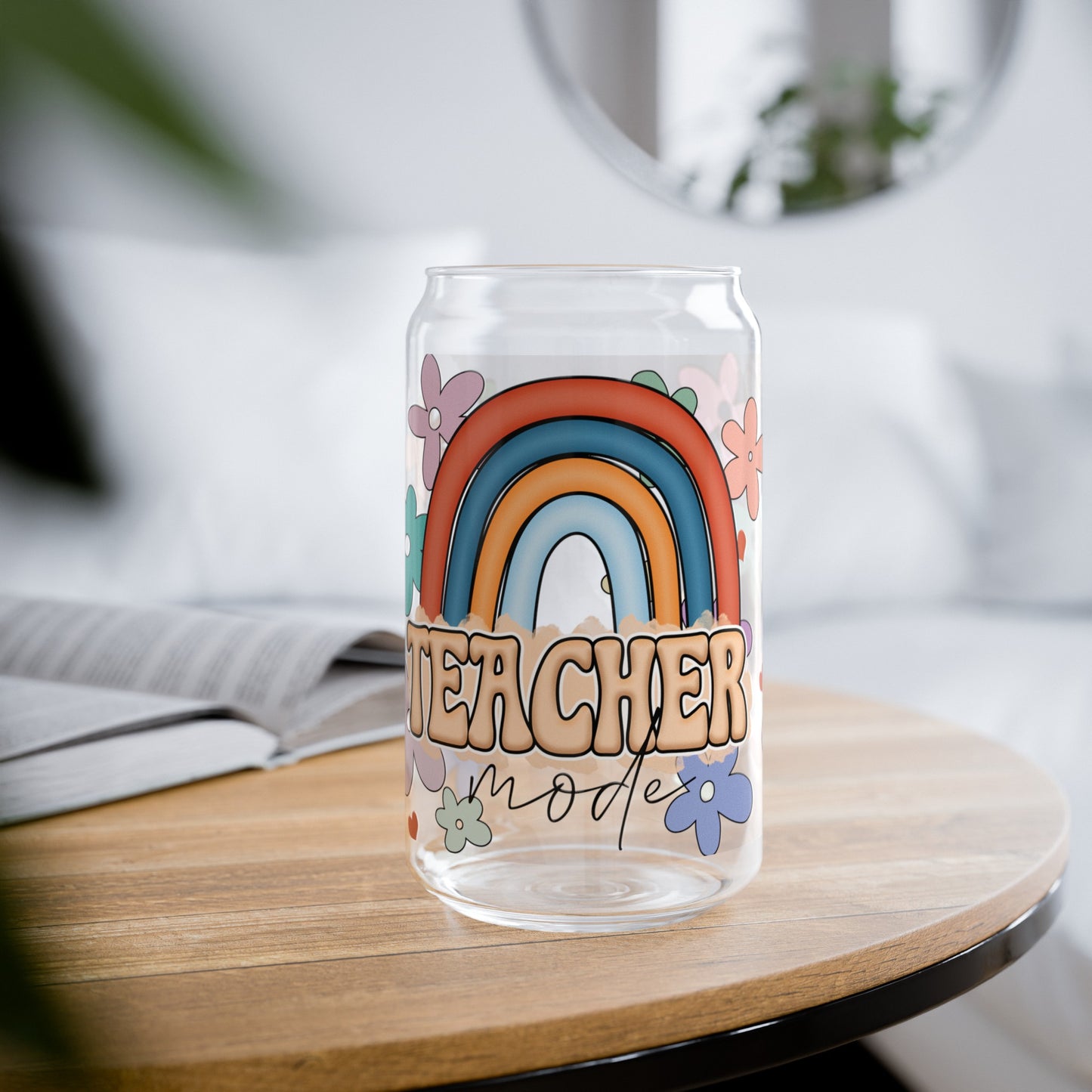 Colorful Teacher Mode Glass Can Cup - Ideal for Classroom Use