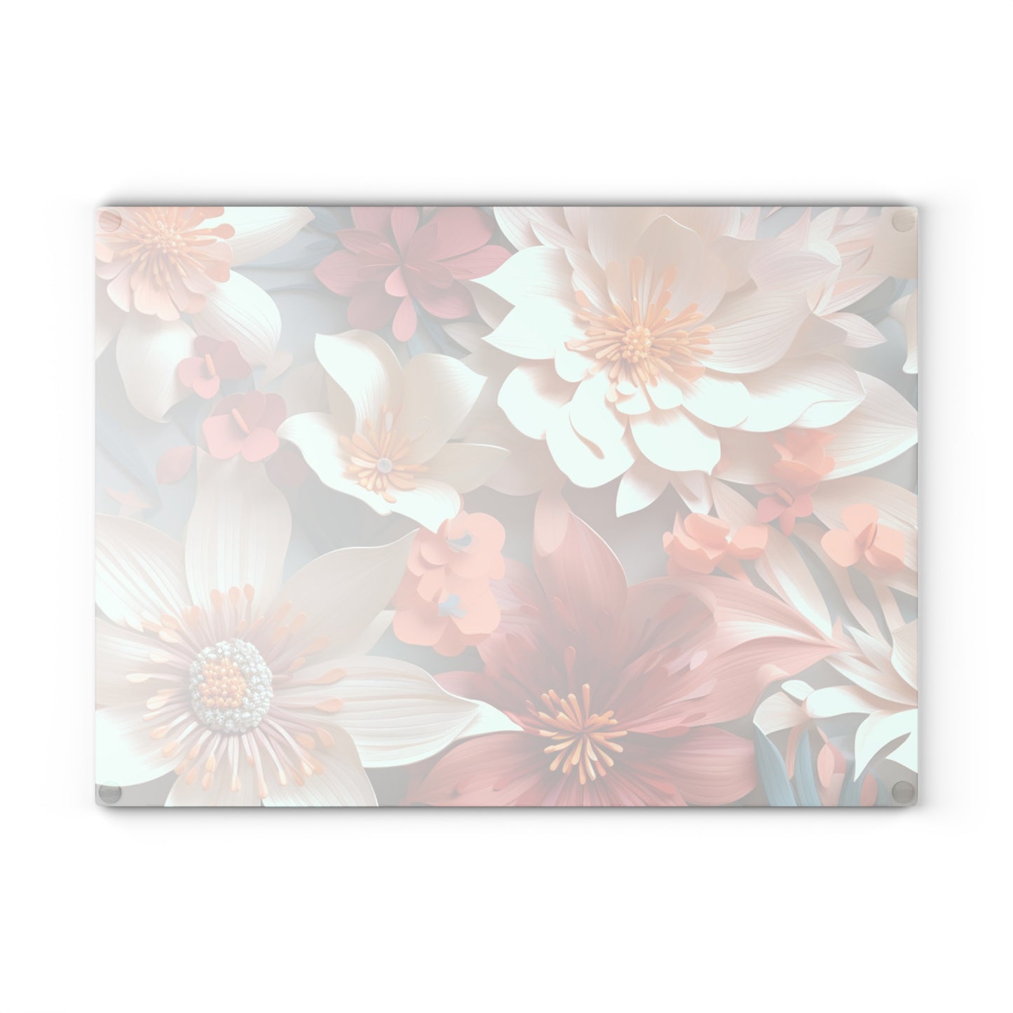 Stylish and Practical: Floral Glass Cutting Board - Add Some Flower Power to Your Cooking Space