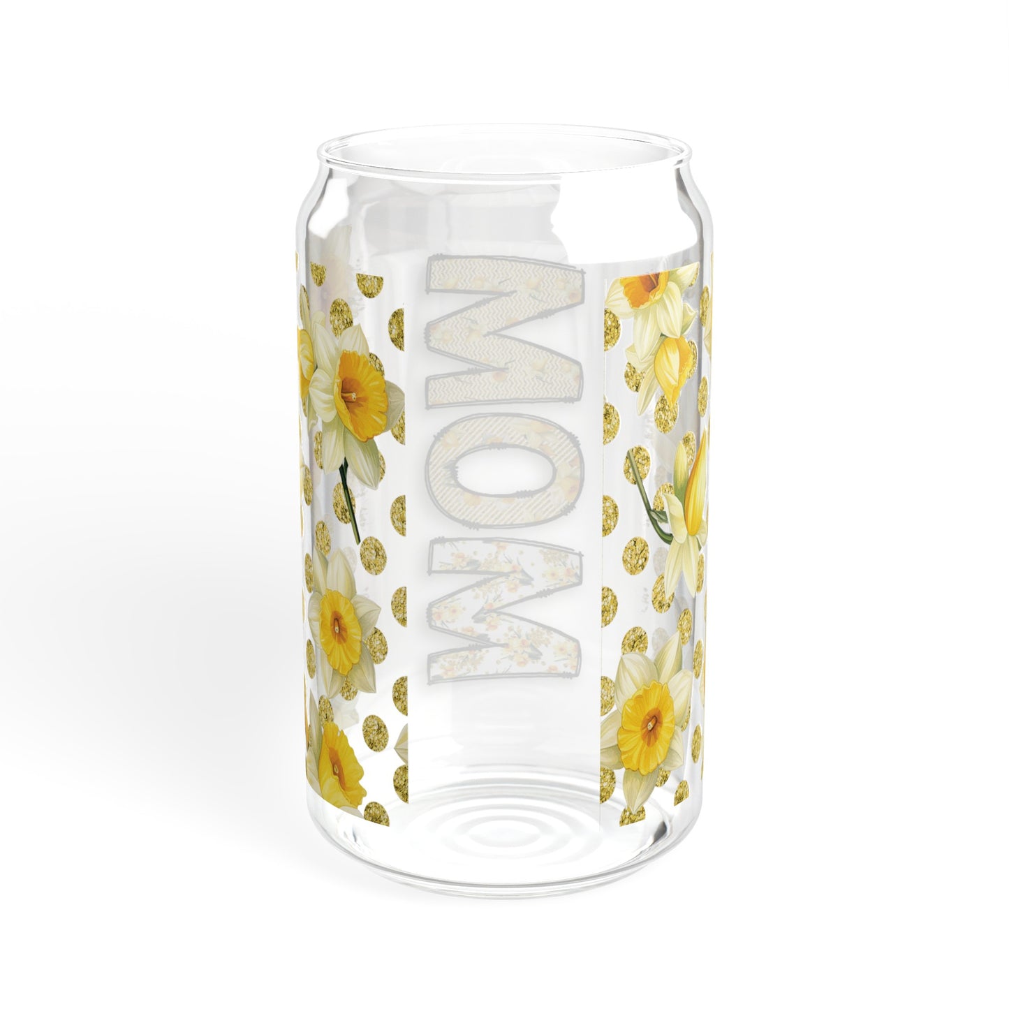 Colorful Mom Floral Glass Cup - Personalized Mother's Day Gift