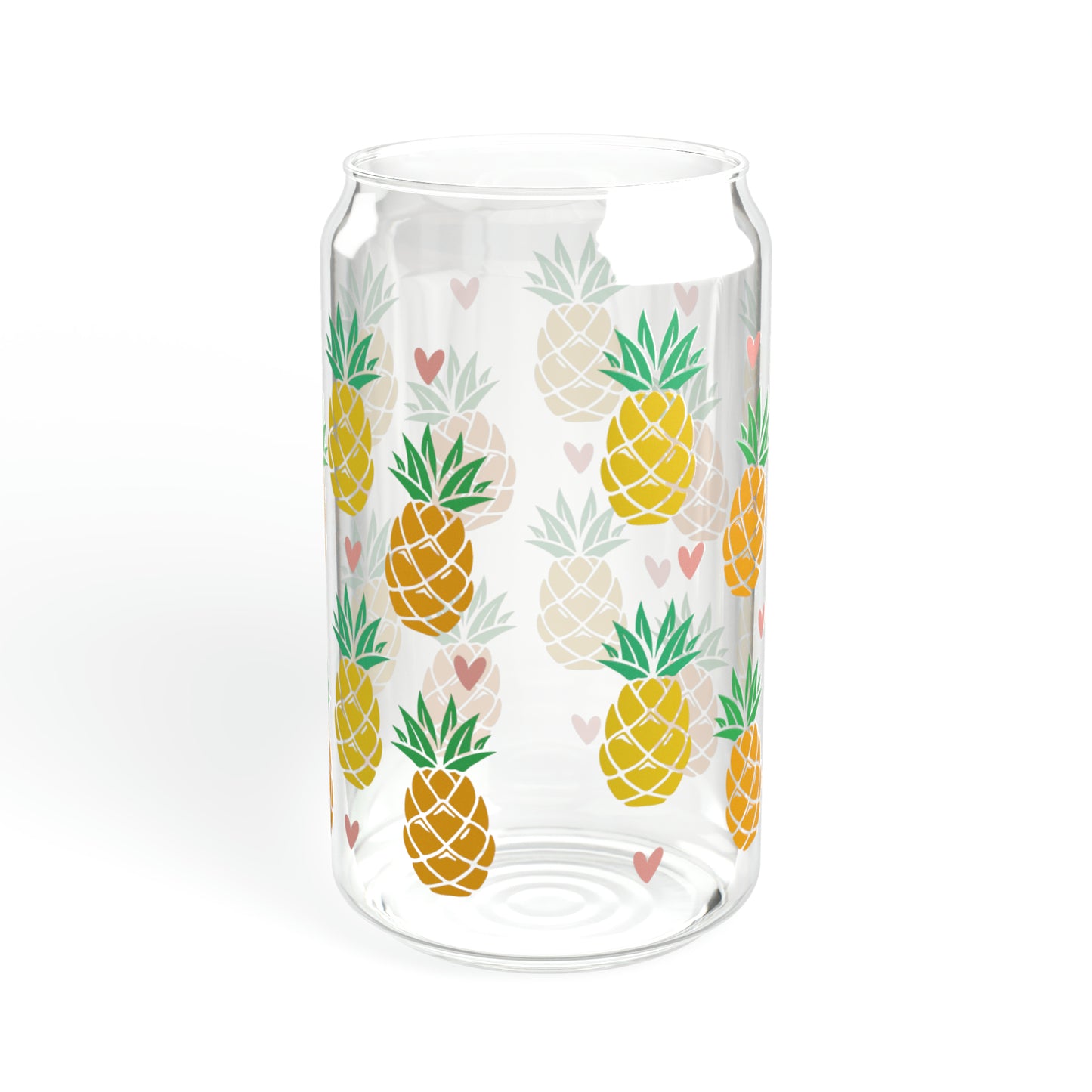 Pineapples Glass Can Cup - Summer Beverage Essential