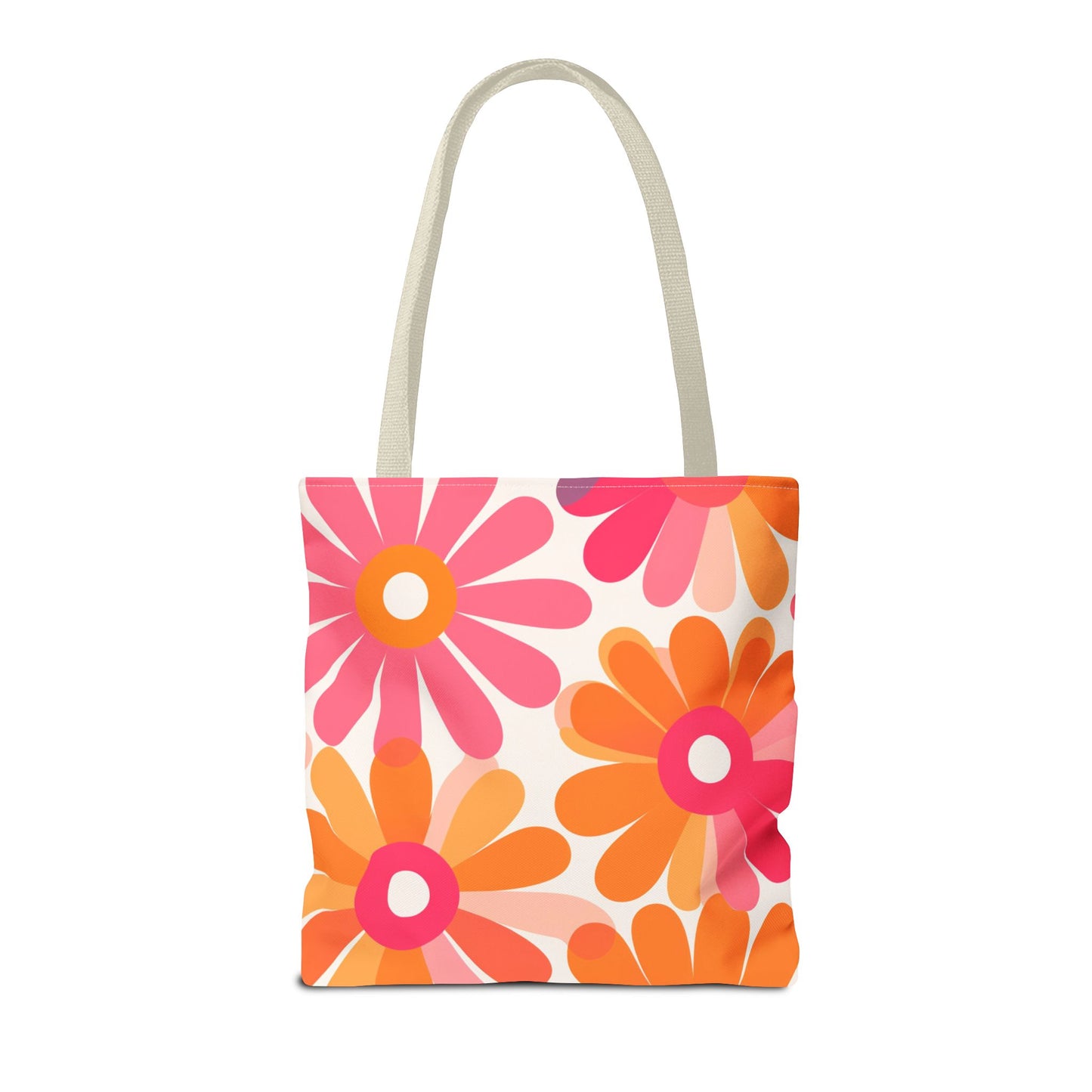 Stylish Retro Flowers Tote Bag Chic Design