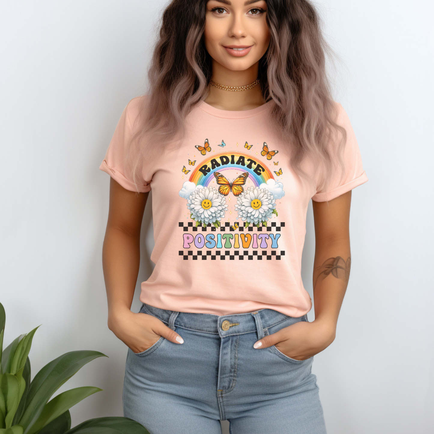 Radiate Positivity Graphic Tee - Positive Vibes Shirt for All Ages