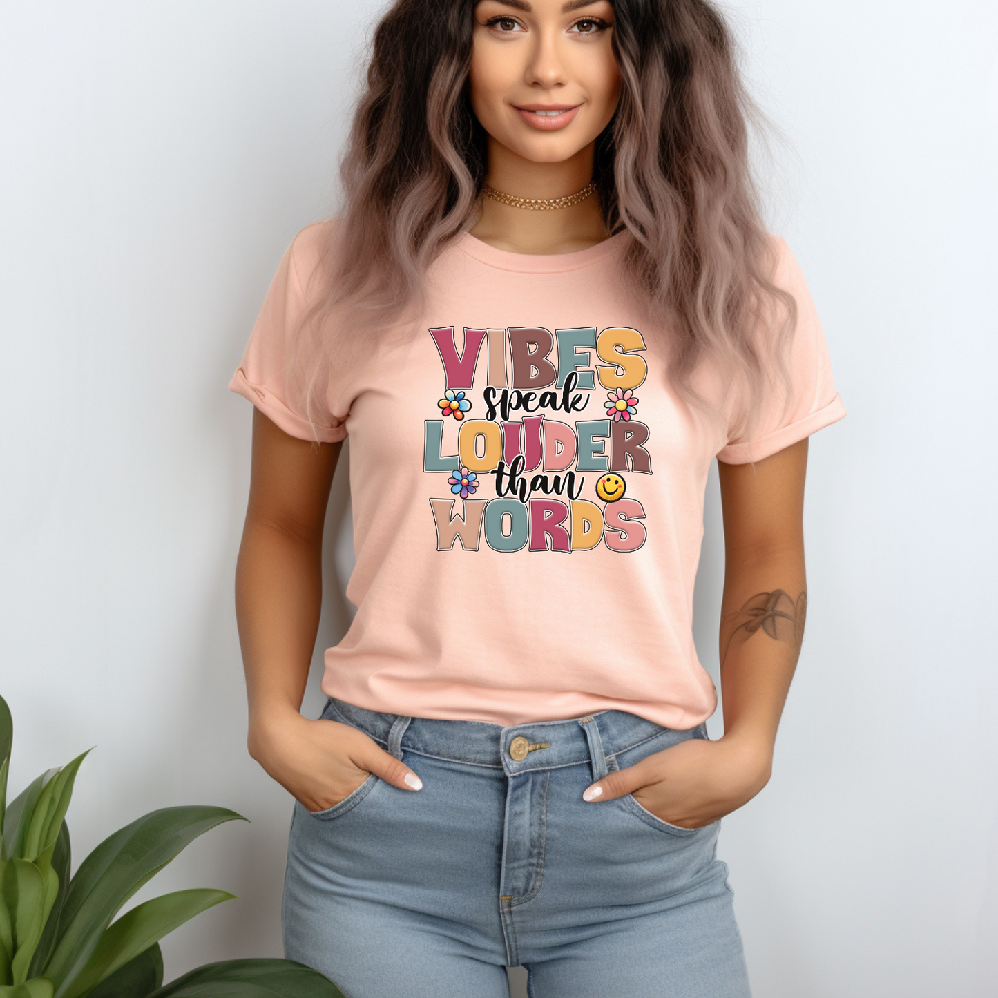 Vibes Speak Louder Than Words Shirt - Share Your Positive Energy