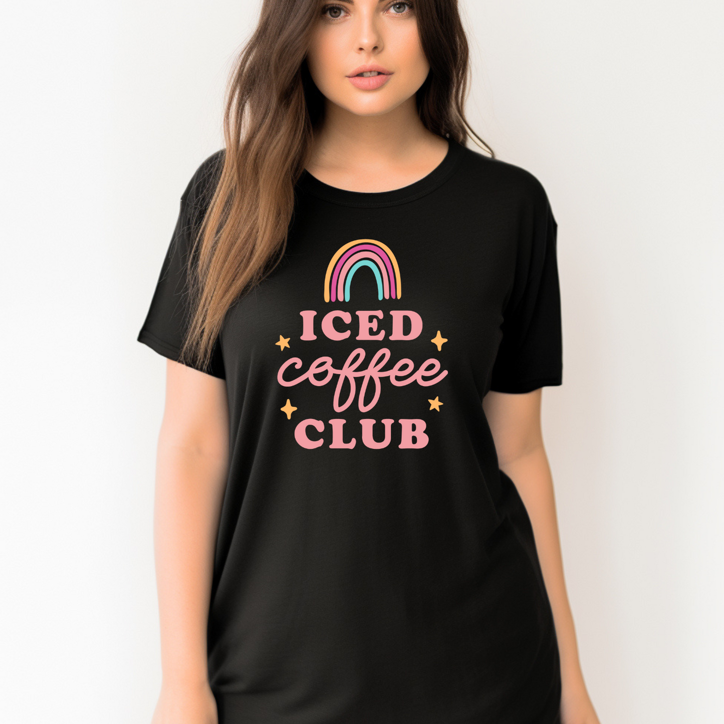 Cool Iced Coffee Club Tee Shirt - Coffee Addict Gift, Fun Drink Graphic Tee