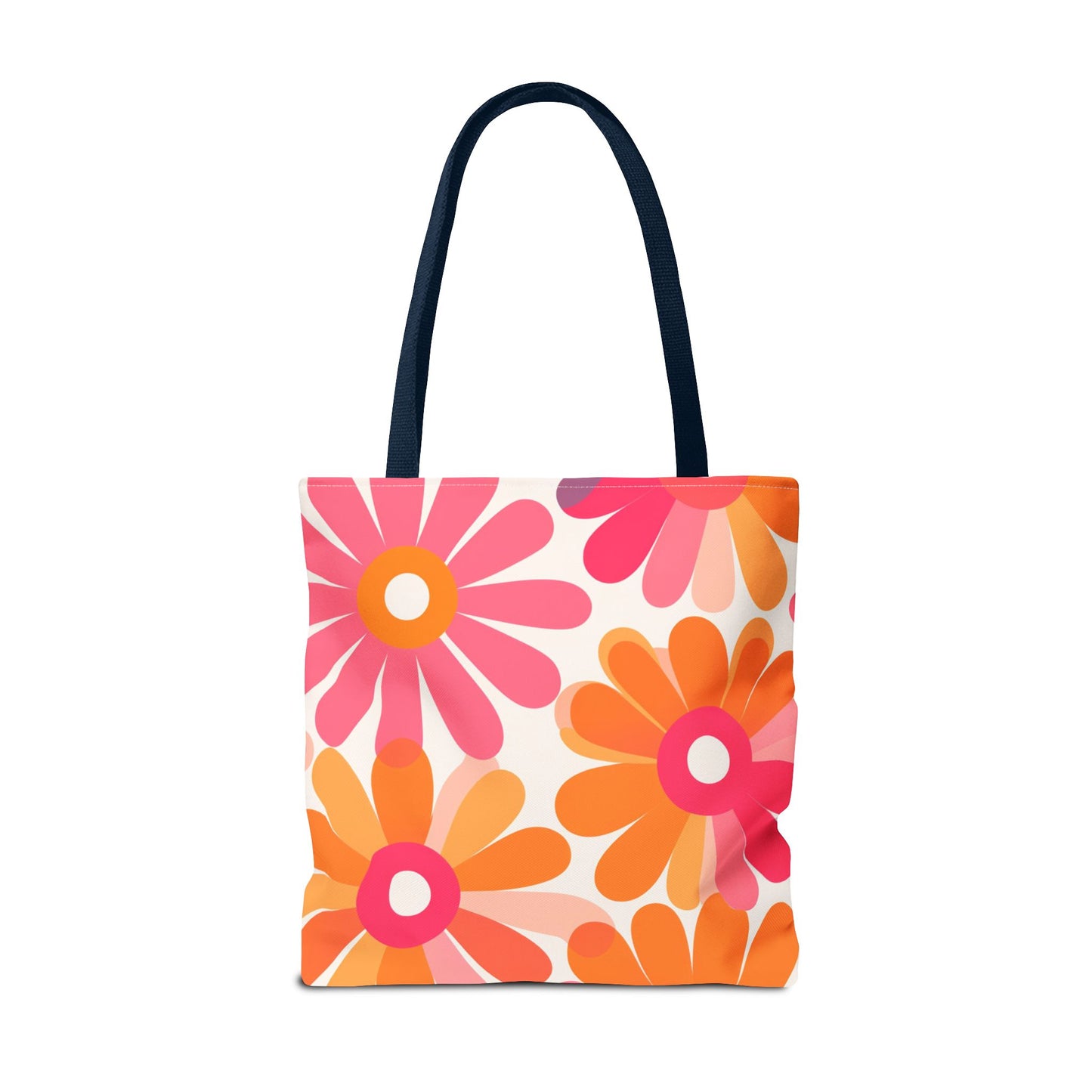 Stylish Retro Flowers Tote Bag Chic Design