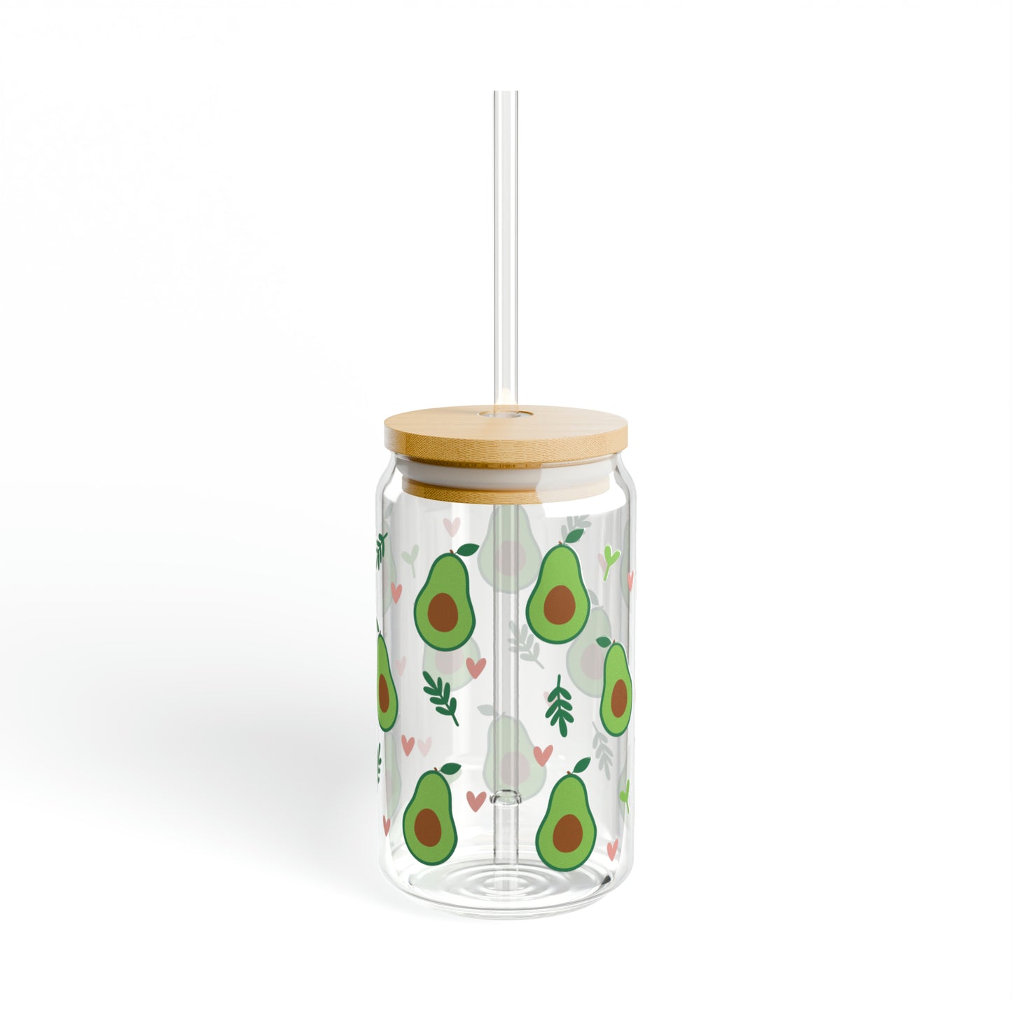 Avocado Lover's Glass Can Cups - Whimsical and Colorful Kitchen Decor and Drinkware