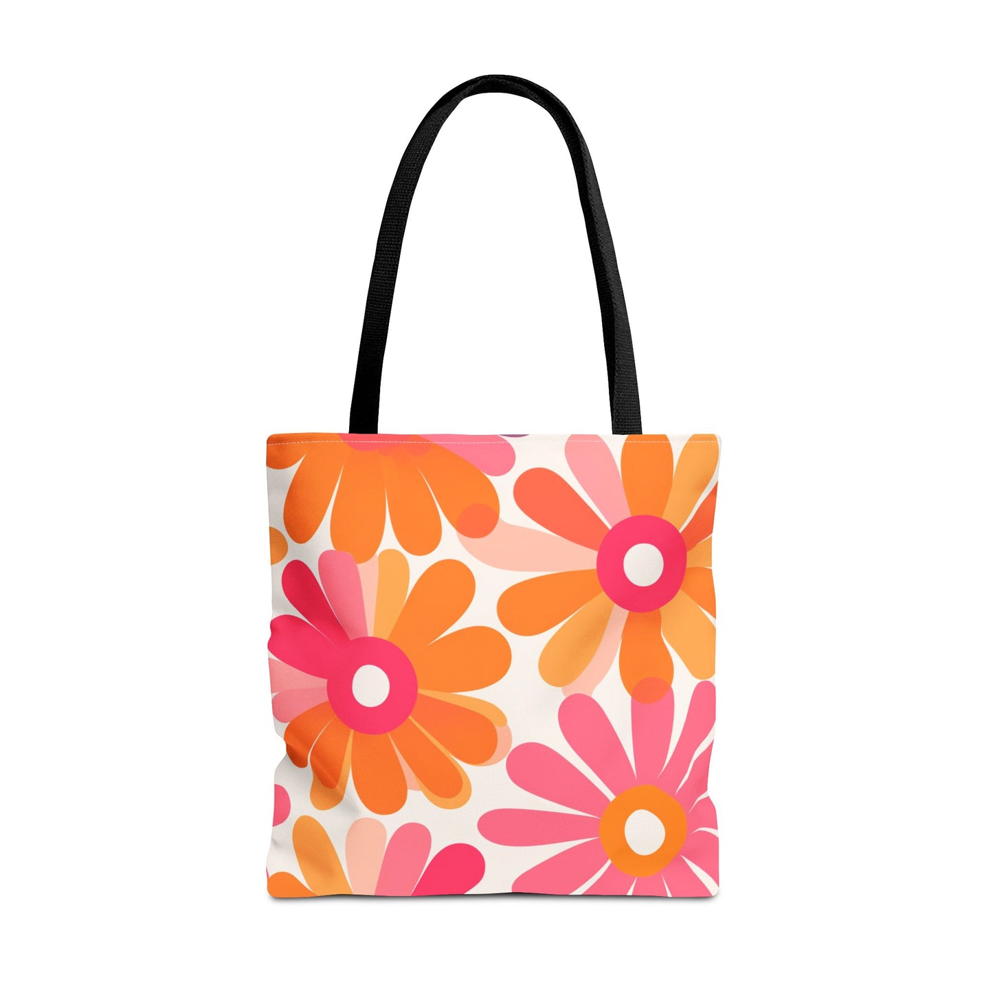 Stylish Retro Flowers Tote Bag Chic Design