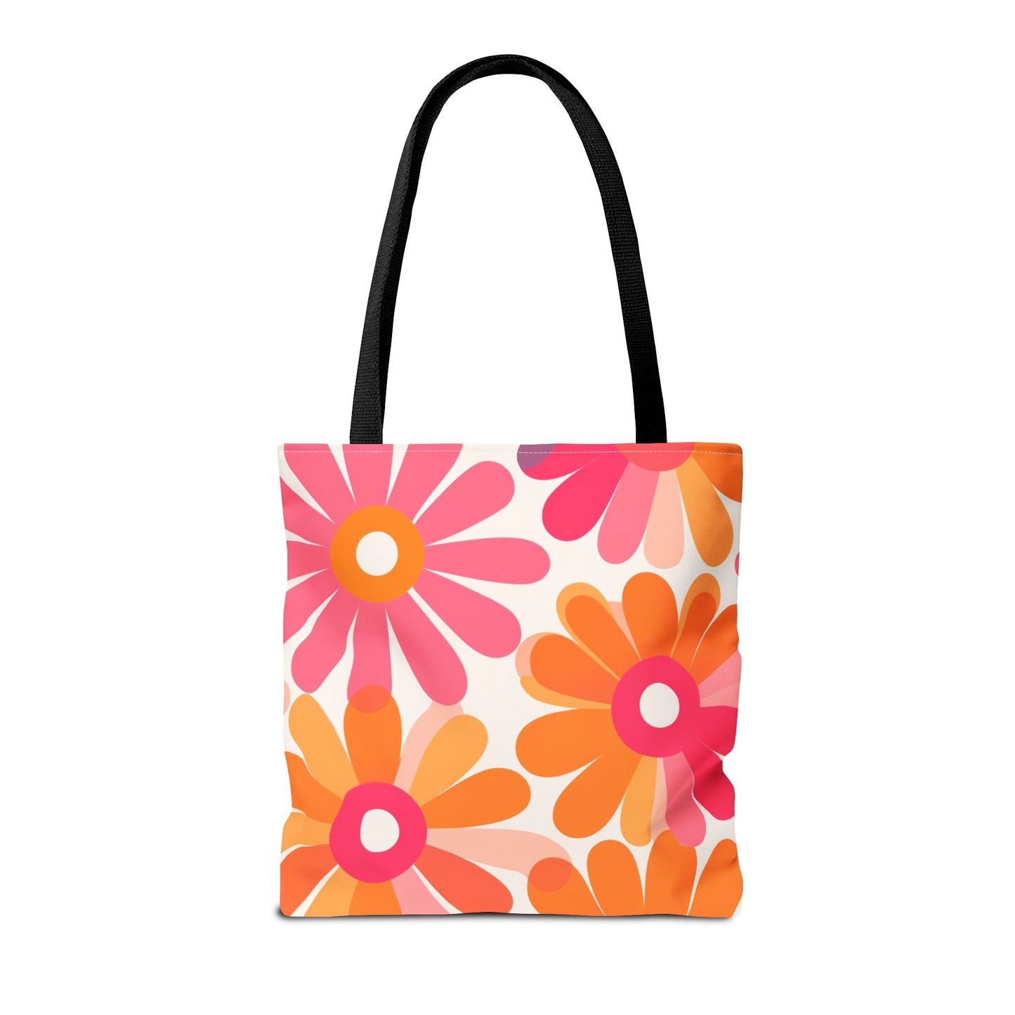 Stylish Retro Flowers Tote Bag Chic Design