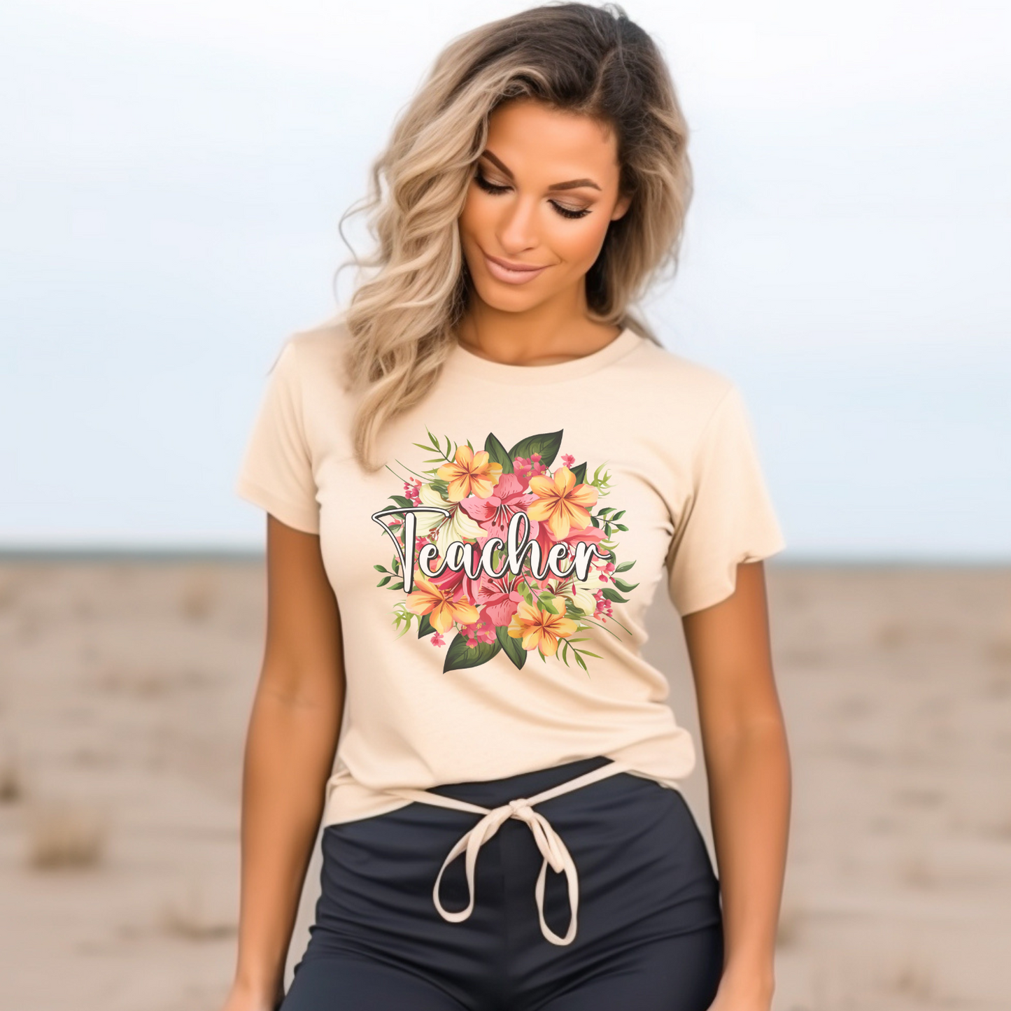 Bloom with Knowledge: Teacher Floral Graphic Tee