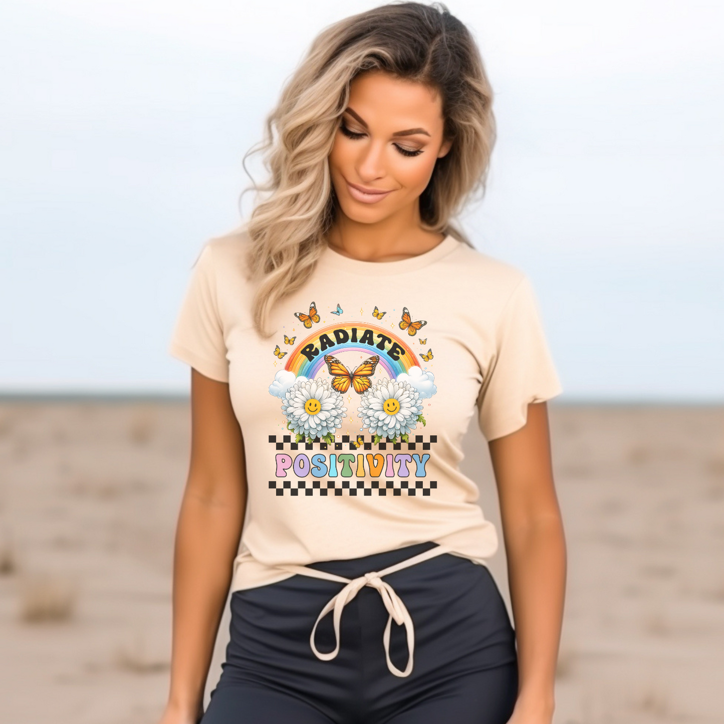 Radiate Positivity Graphic Tee - Positive Vibes Shirt for All Ages