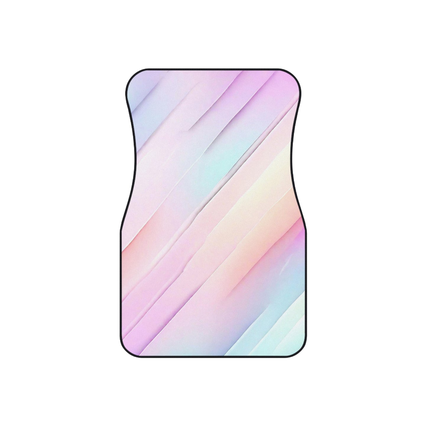 Elevate Your Car's Aesthetic with Pastel Rainbow Car Floor Mats, Set of 4 - Get Noticed on the Road!