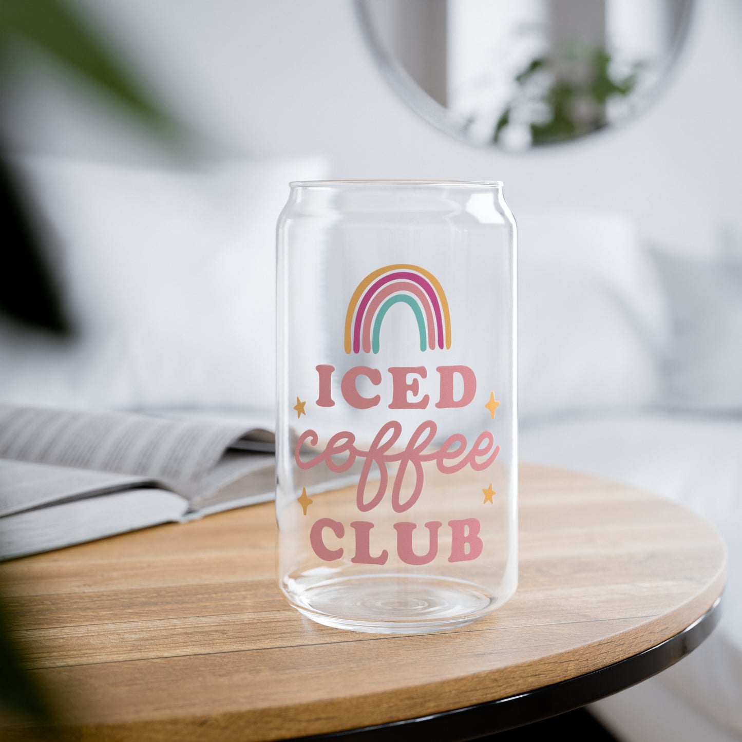 Artisan Iced Coffee Club Glass Can Cup - Eco-Friendly Reusable Mug