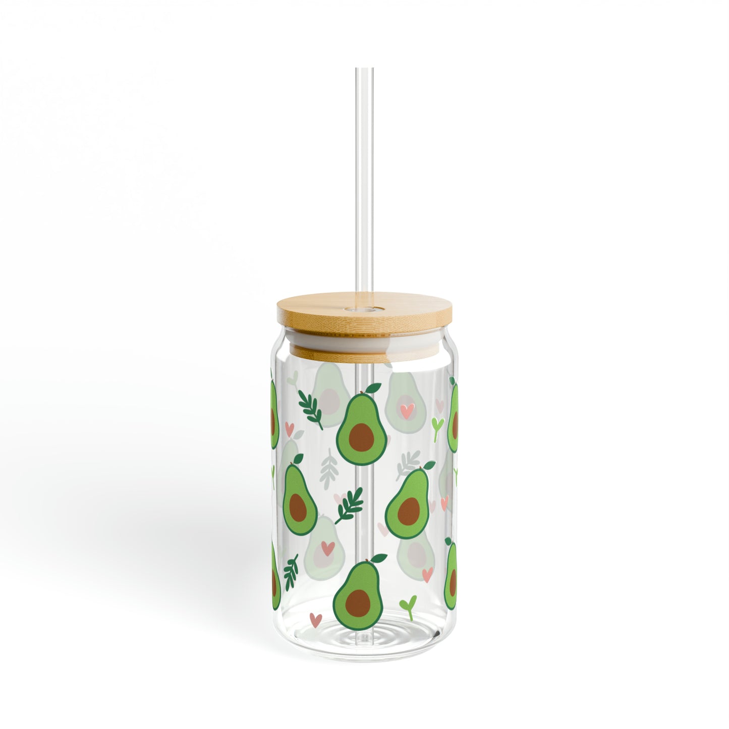 Avocado Lover's Glass Can Cups - Whimsical and Colorful Kitchen Decor and Drinkware