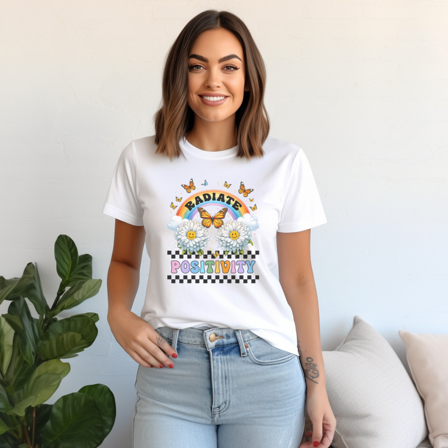 Radiate Positivity Graphic Tee - Positive Vibes Shirt for All Ages