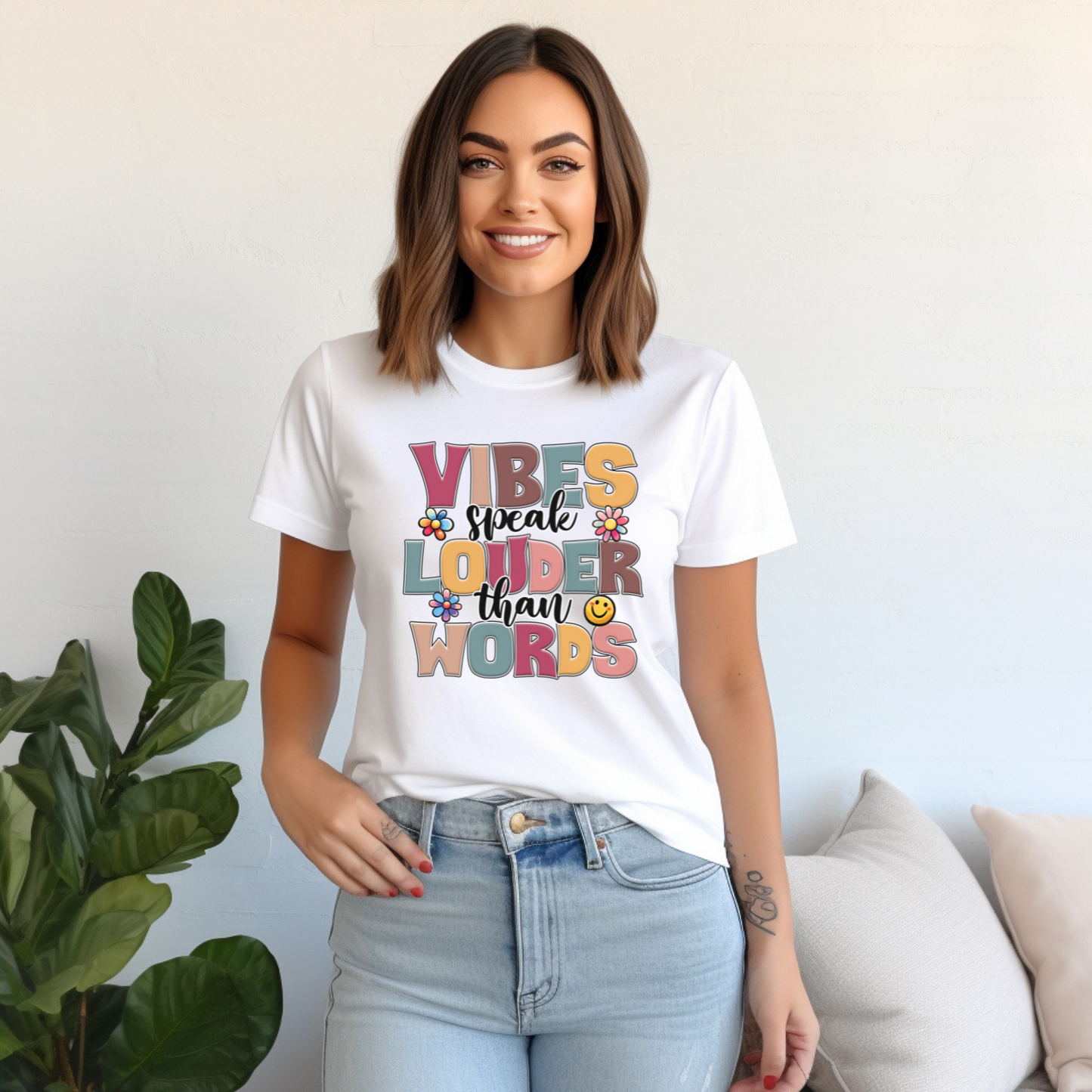 Vibes Speak Louder Than Words Shirt - Share Your Positive Energy