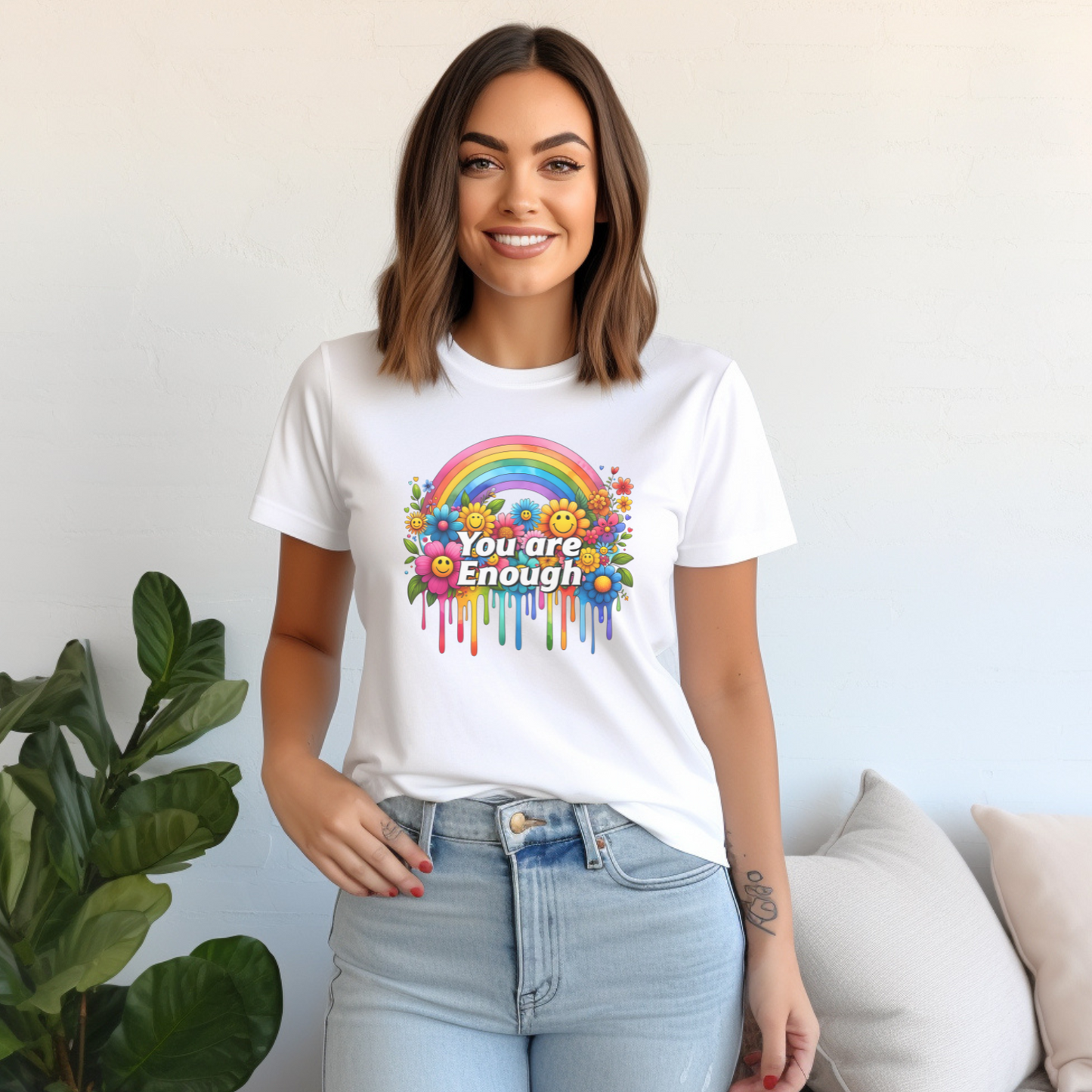 Empowering 'You Are Enough' Graphic Tee - Positive Affirmation Shirt