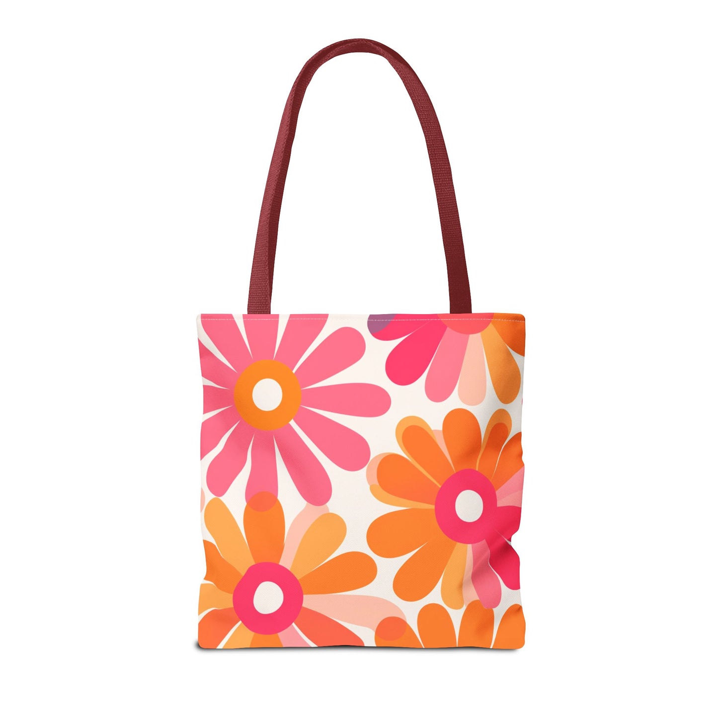 Stylish Retro Flowers Tote Bag Chic Design