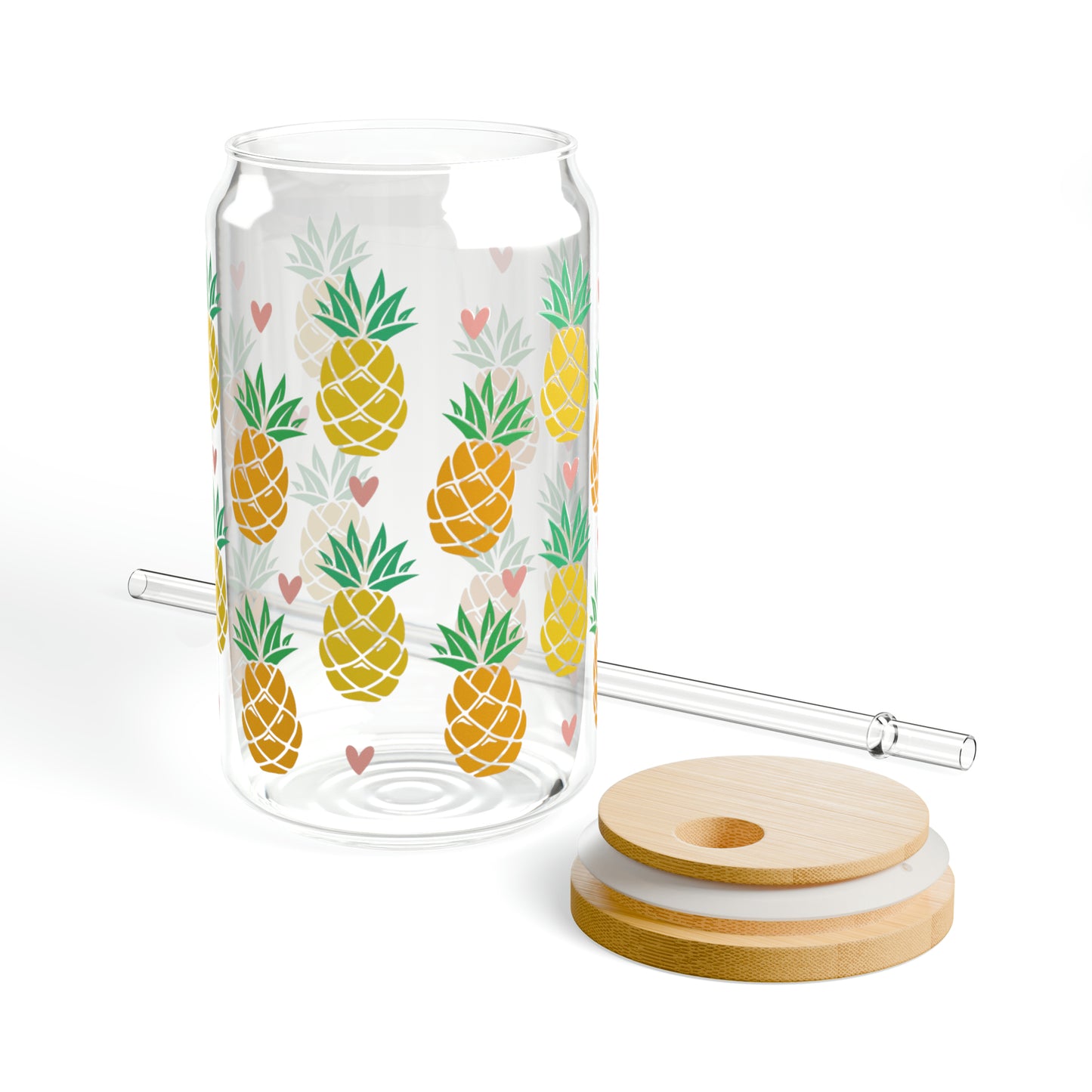 Pineapples Glass Can Cup - Summer Beverage Essential