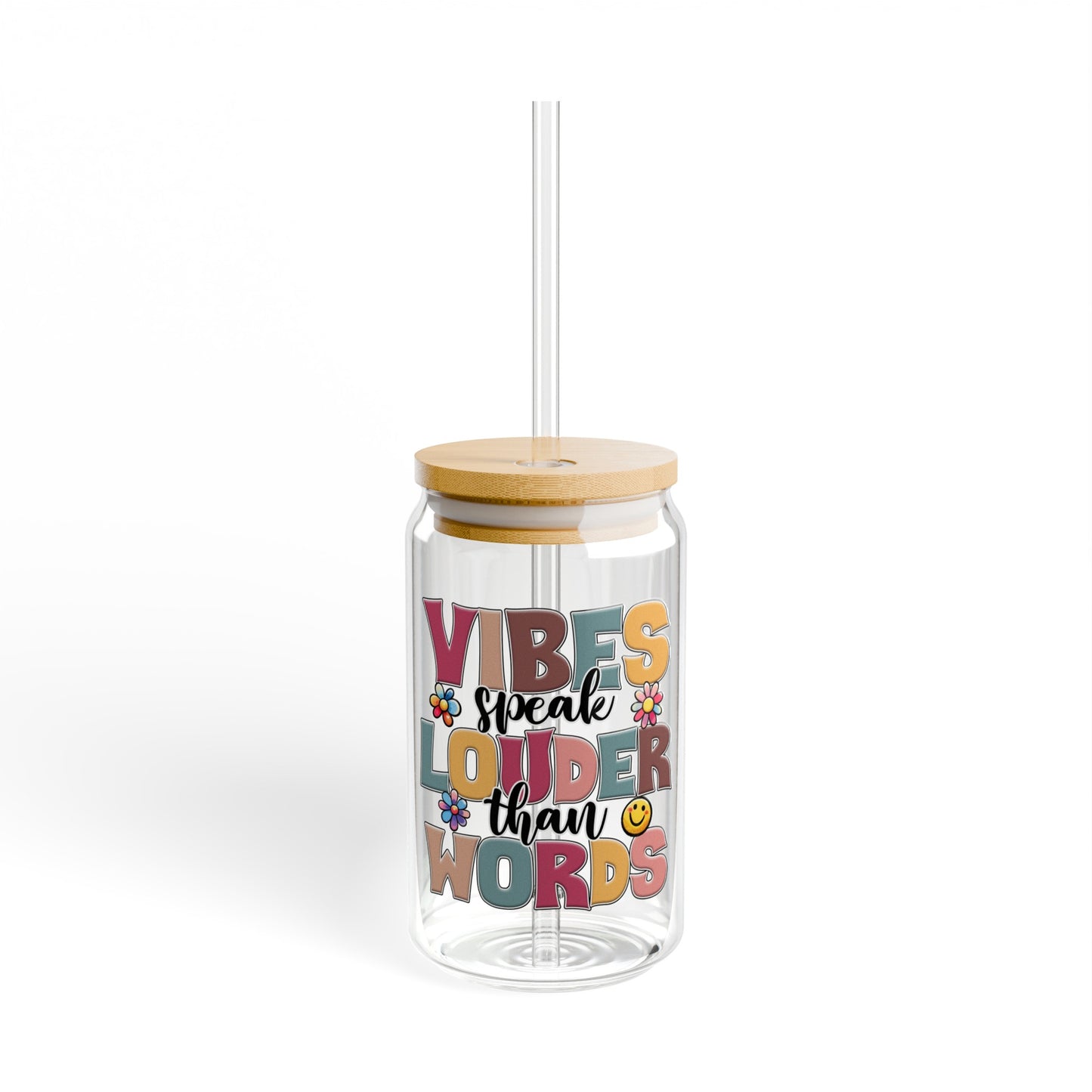 Positive Vibes Only Glass Cup - Let Your Vibes Speak Louder Than Words