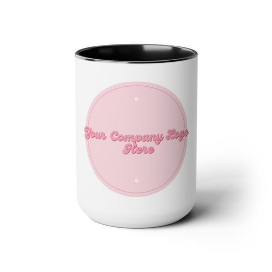 Personalized Promotional Company Two-Tone Coffee Mugs - 15oz Custom Gift