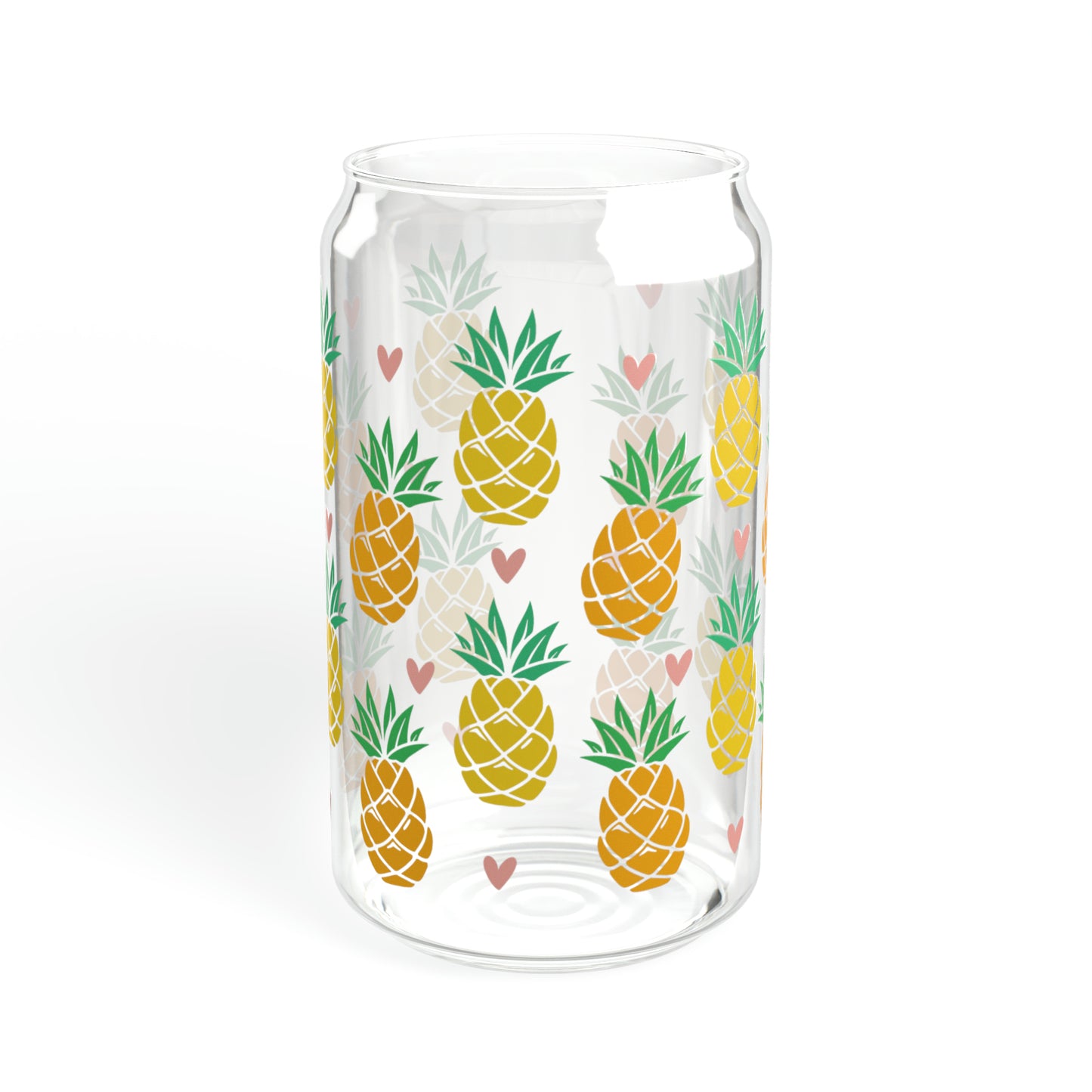 Pineapples Glass Can Cup - Summer Beverage Essential