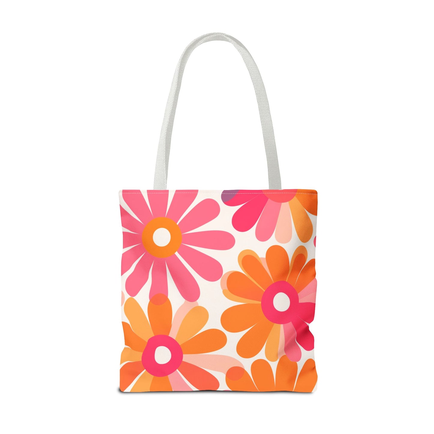 Stylish Retro Flowers Tote Bag Chic Design