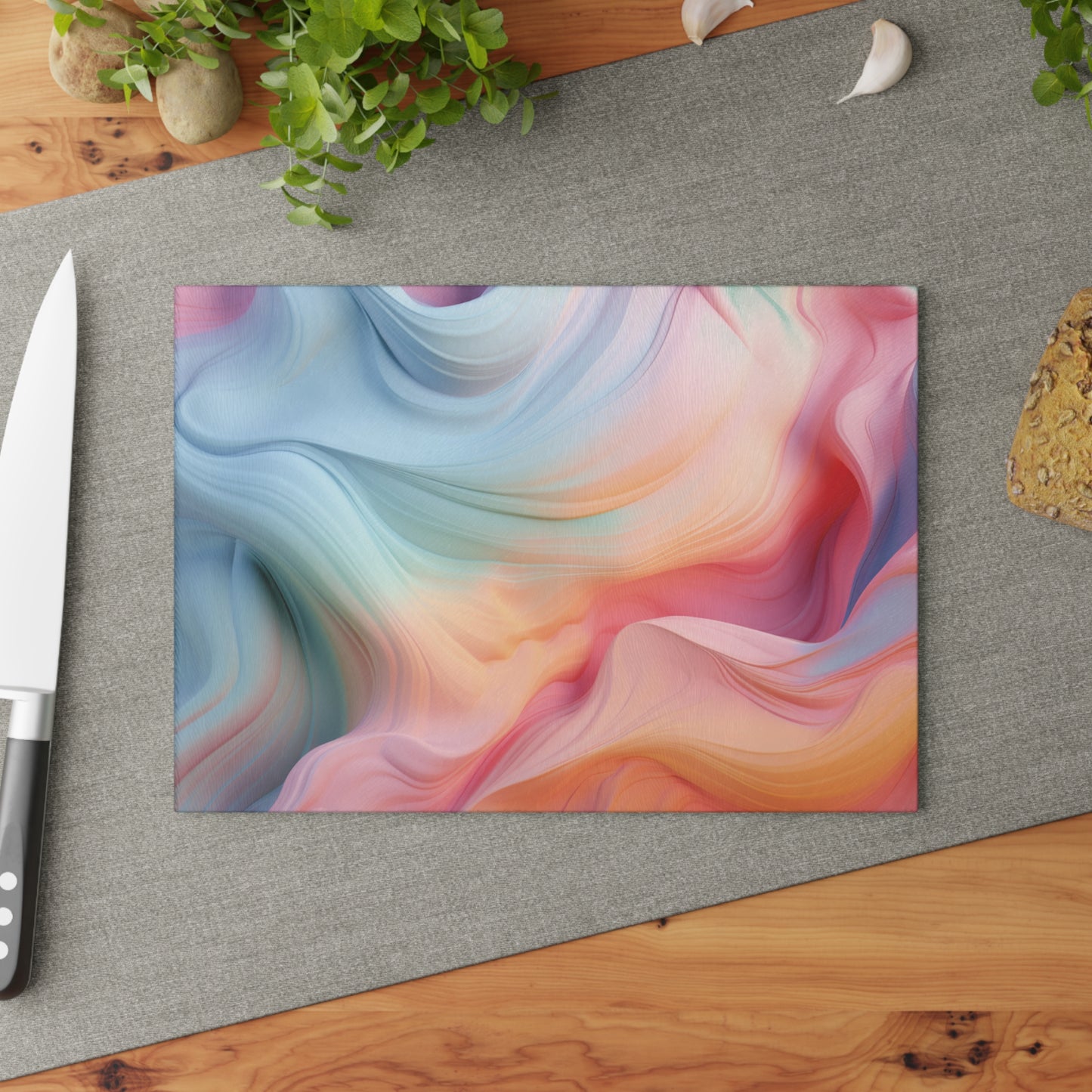 Pastel Delights Glass Cutting Board - Add a Pop of Color to Your Cooking Space