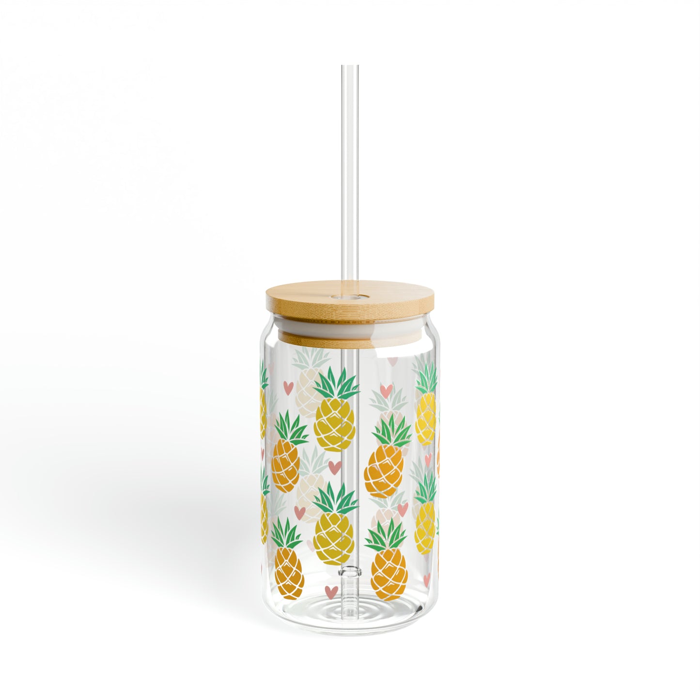 Pineapples Glass Can Cup - Summer Beverage Essential