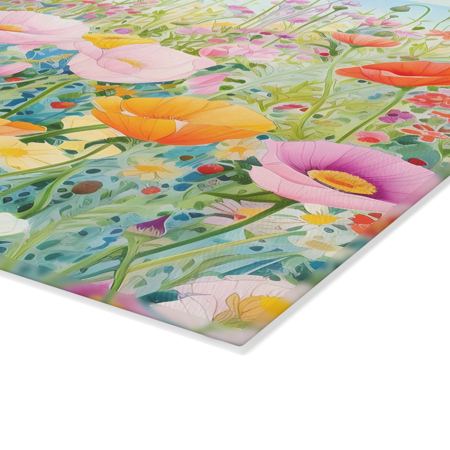 Floral Meadow Glass Cutting Board