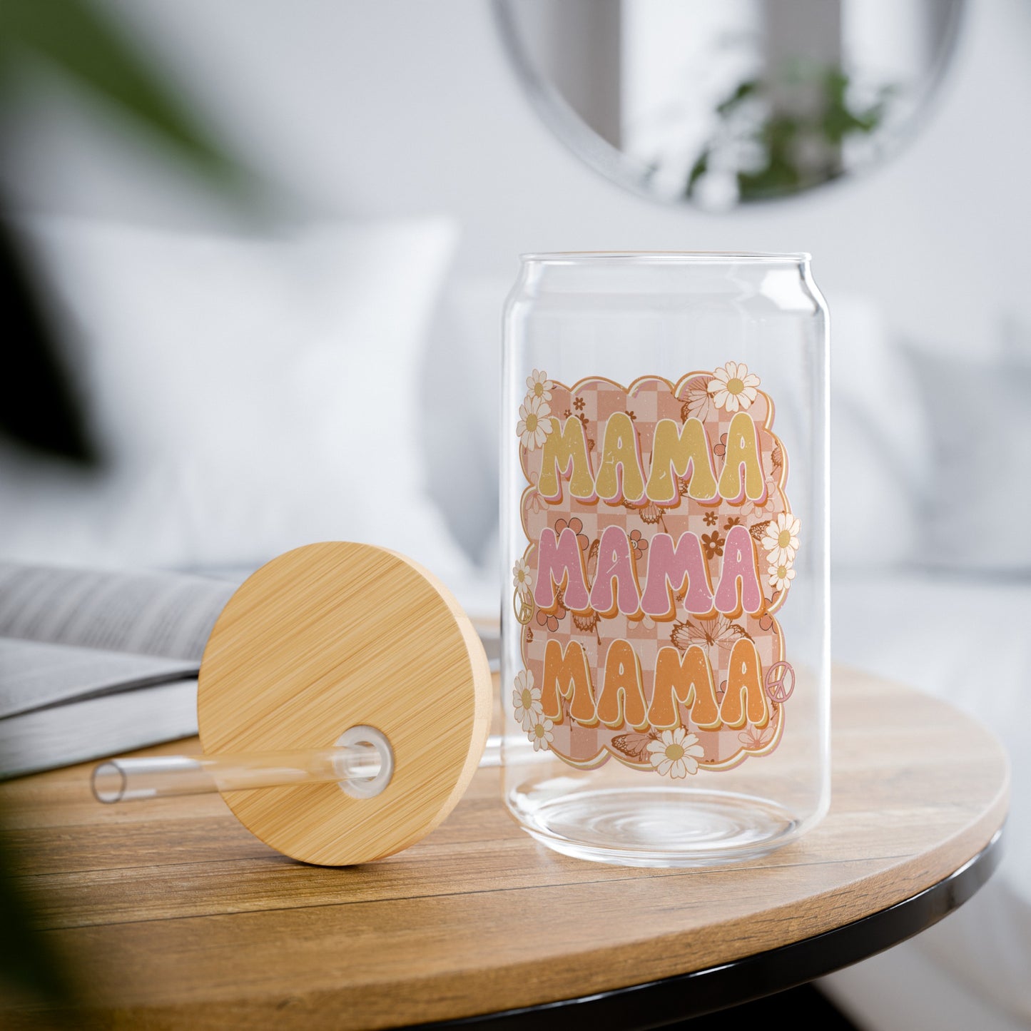 Floral Mama Glass Can Cup - Unique Mother's Day Gift Idea