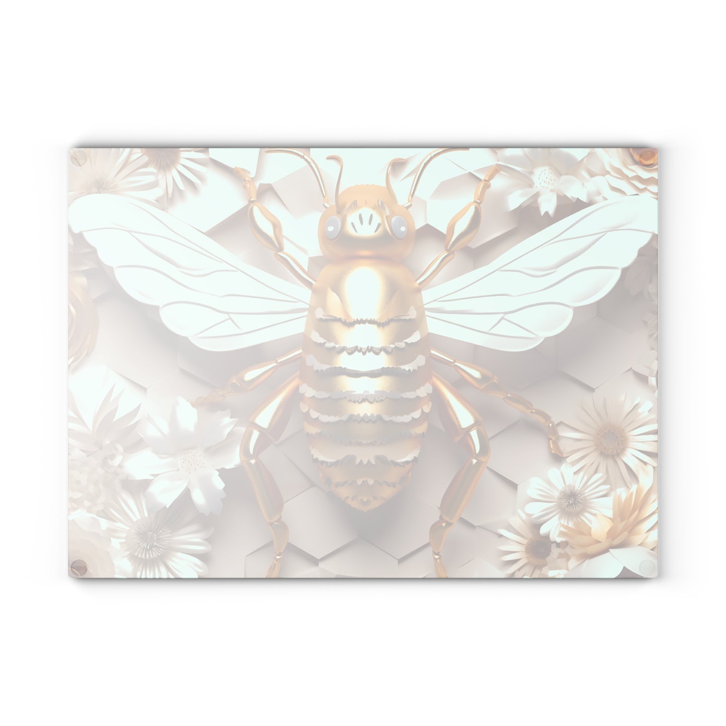 3D Golden Bee Glass Cutting Board