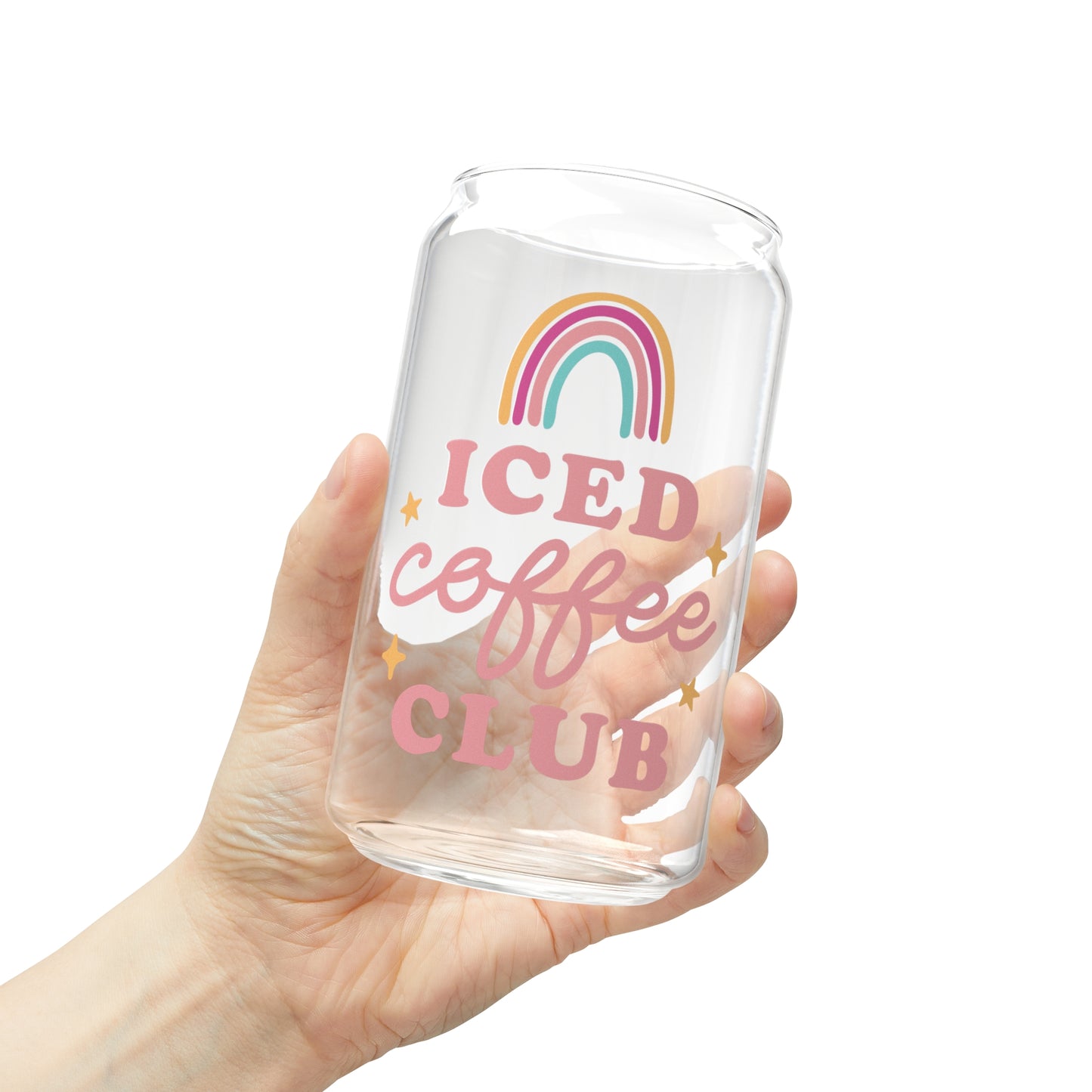 Artisan Iced Coffee Club Glass Can Cup - Eco-Friendly Reusable Mug