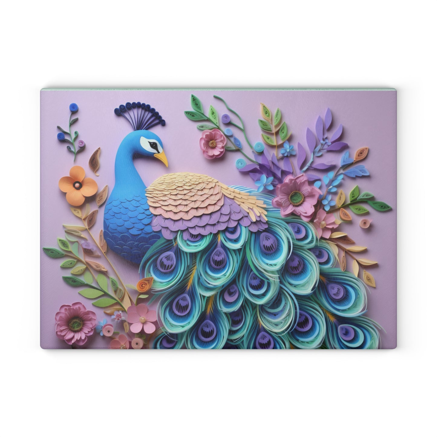 Peacock Glass Cutting Board