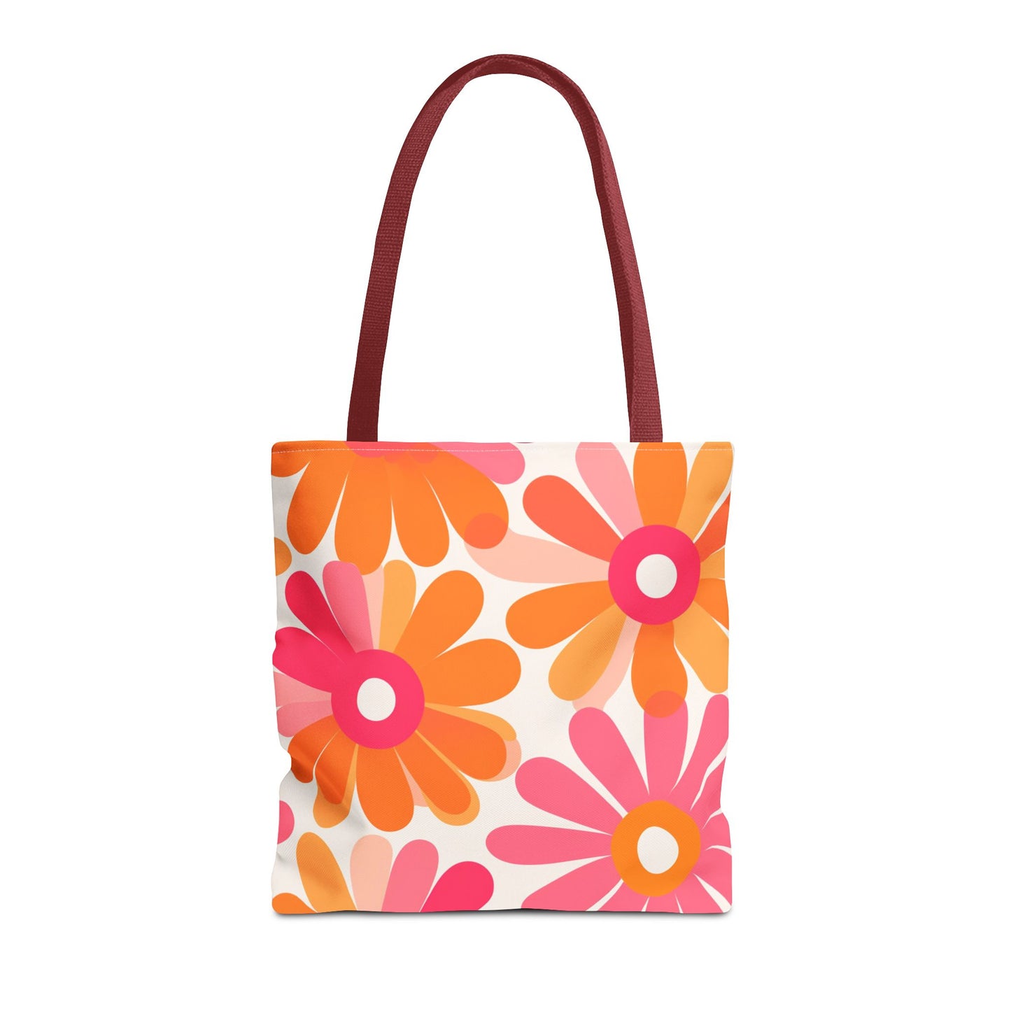 Stylish Retro Flowers Tote Bag Chic Design