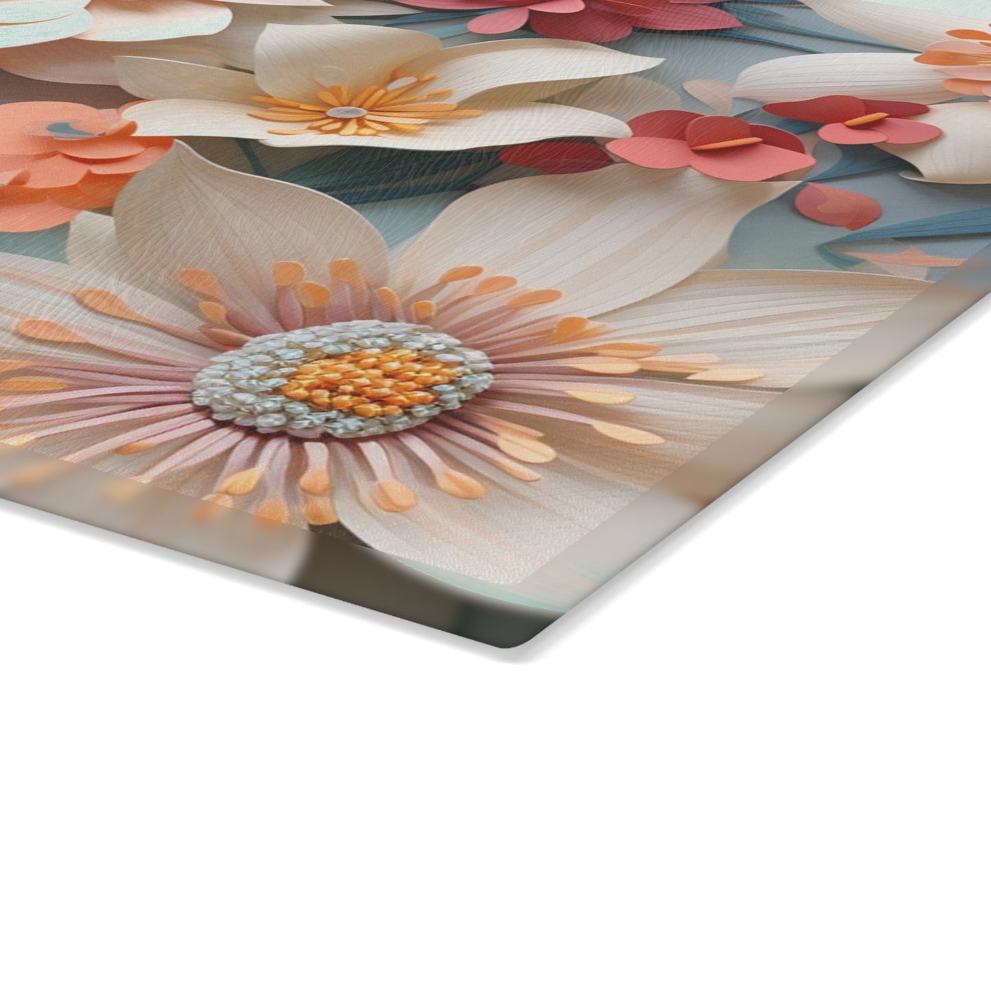 Stylish and Practical: Floral Glass Cutting Board - Add Some Flower Power to Your Cooking Space